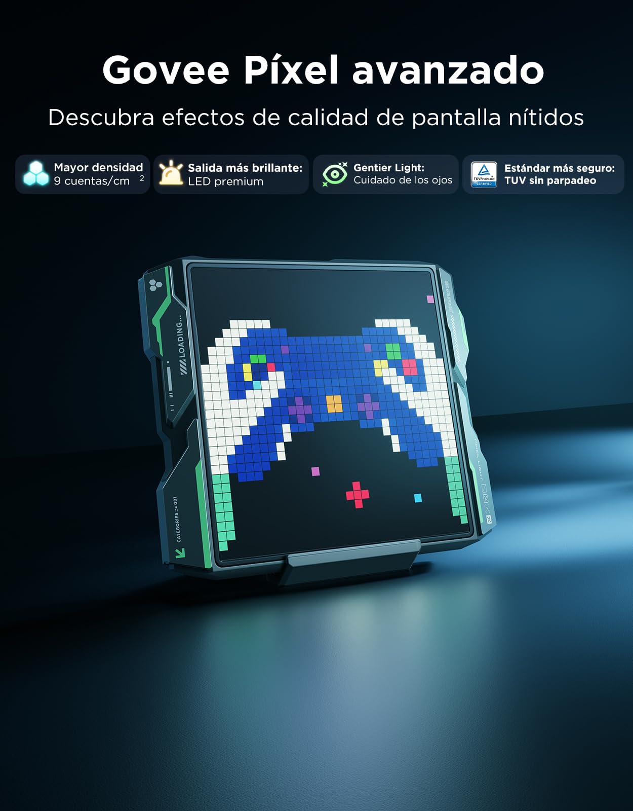 Govee Pixel Light Panel LED para Videojuegos 32 x 32 RGB | Compatible con AI, Función de Bricolaje, 150 Modos de Escena y 10 Modos de Música, 30 fps/s