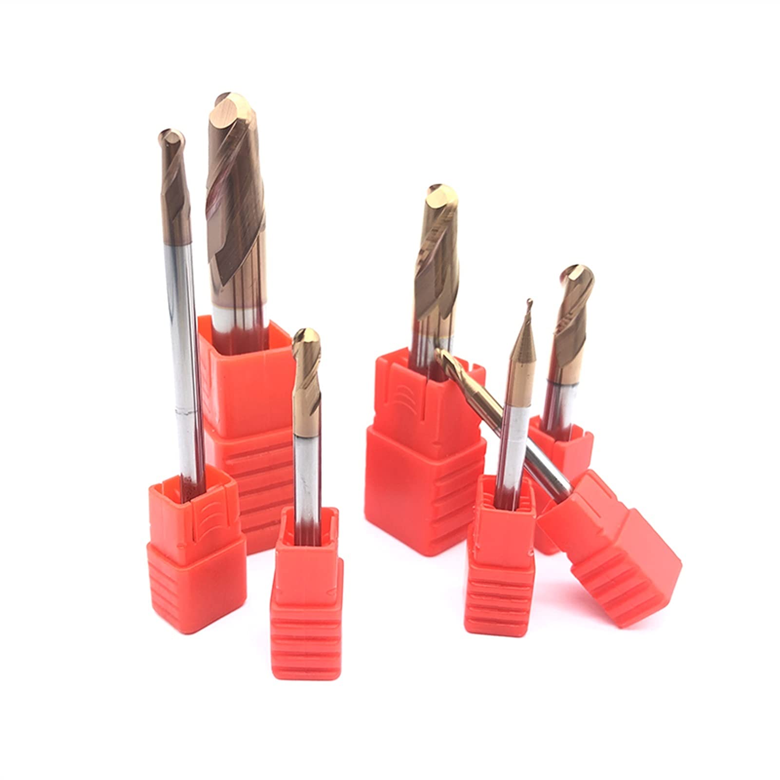 Metal 1pc Carbide Ballnose Endmills HRC55 2 Flute End Mill 1mm 1.5mm 2mm 2.5mm 4mm 5mm 6mm 8mm CNC Milling Cutter Tool ( Cutting Edge Length : 1pcs , Dimensions : 2F R3XD6X100 HRC55 )