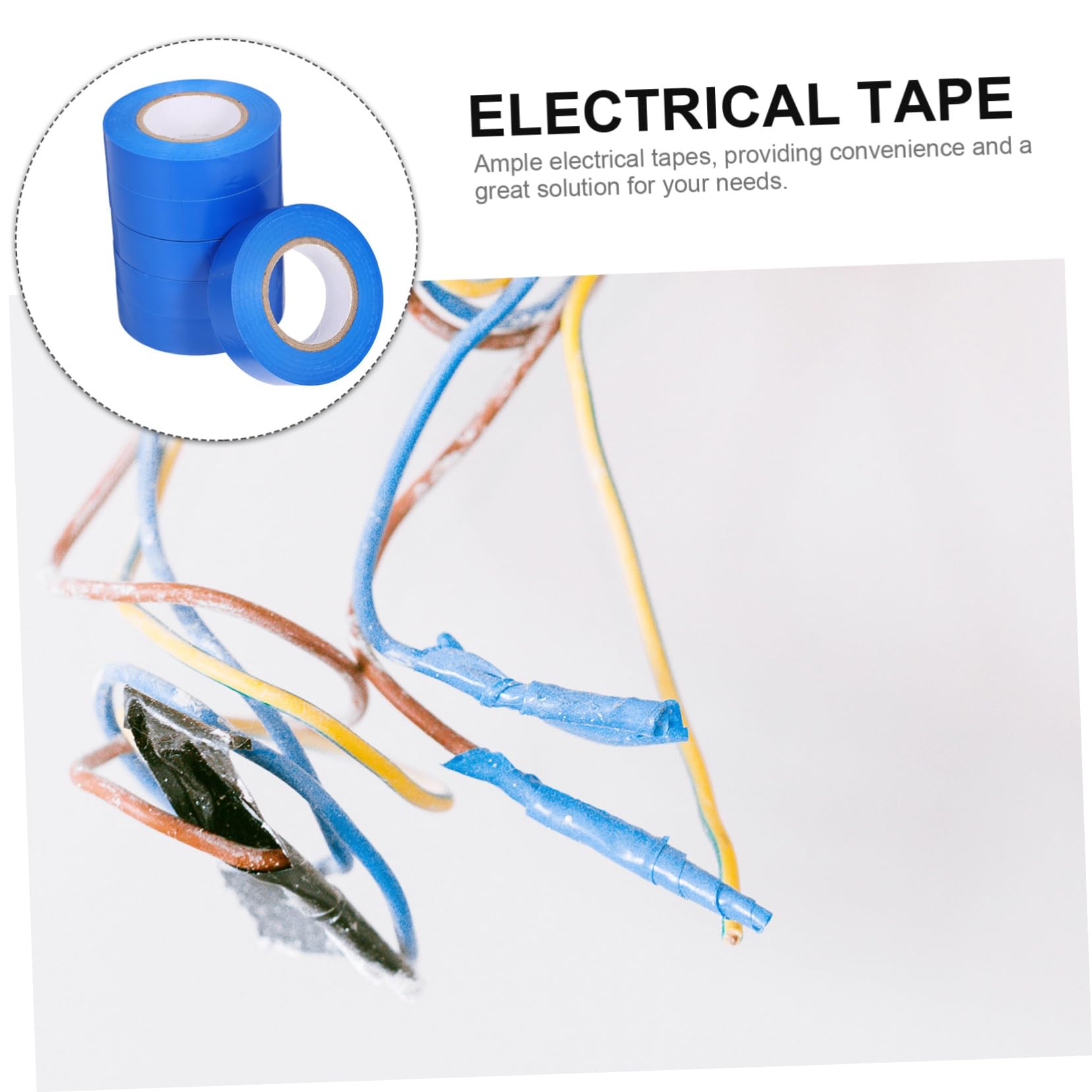 Striscia isolante in gomma, 6 rotoli di nastri elettrici multifunzionali Nastro isolante for elettricisti for l'avvolgimento cavi(Blue)