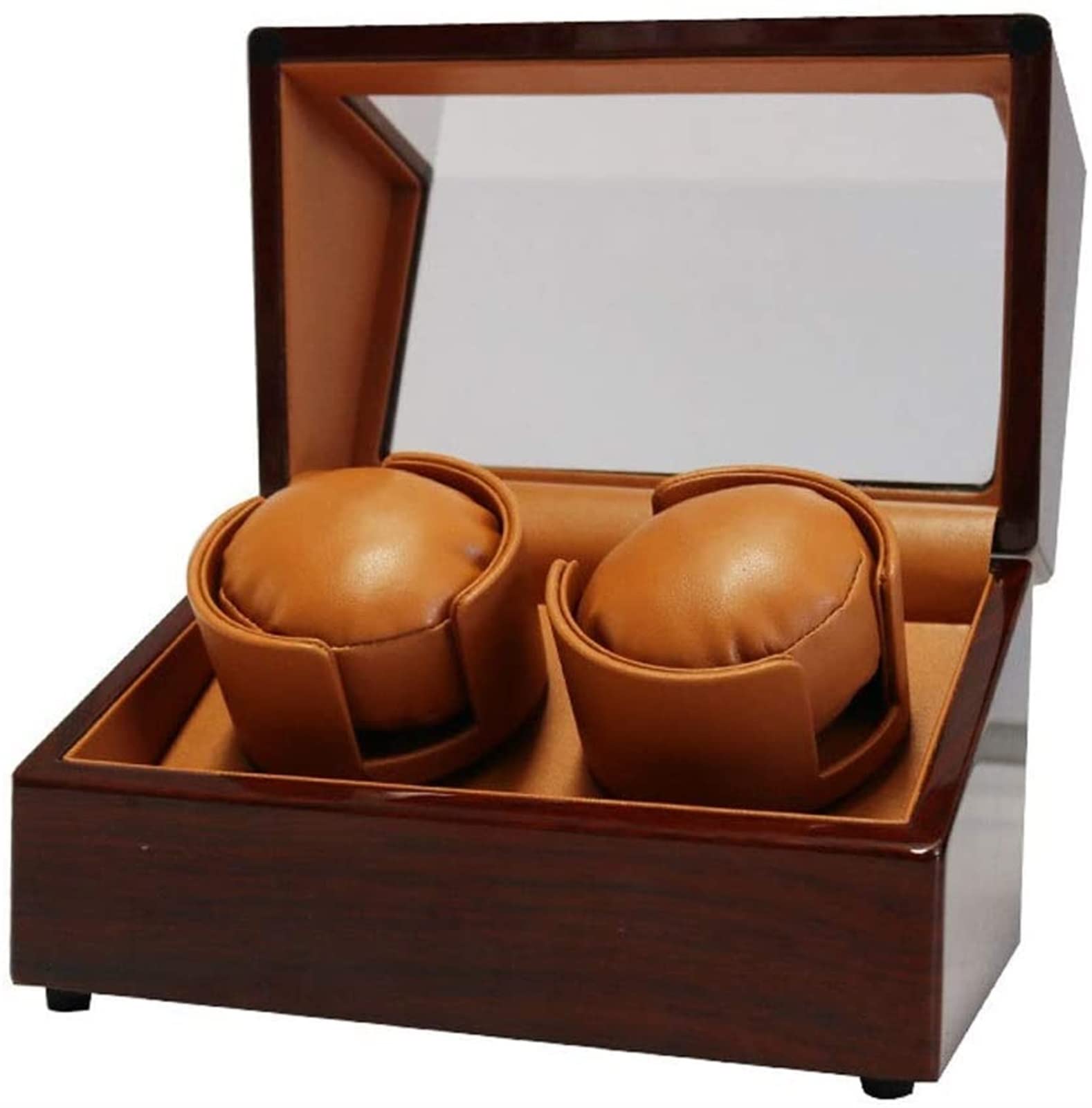 CGCSYZ Double Automatic Watch Winder Quiet Motor 5 Modes Rotation 2 Watches - Brown Accessories