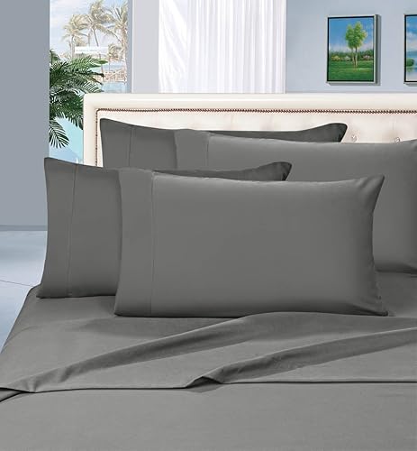 Elegance Linen, 1500 series, juego de sábana de 4 piezas, resistente a las arrugas, suave, sedoso y de lujo, para colchón de hasta 16 pulgadas,