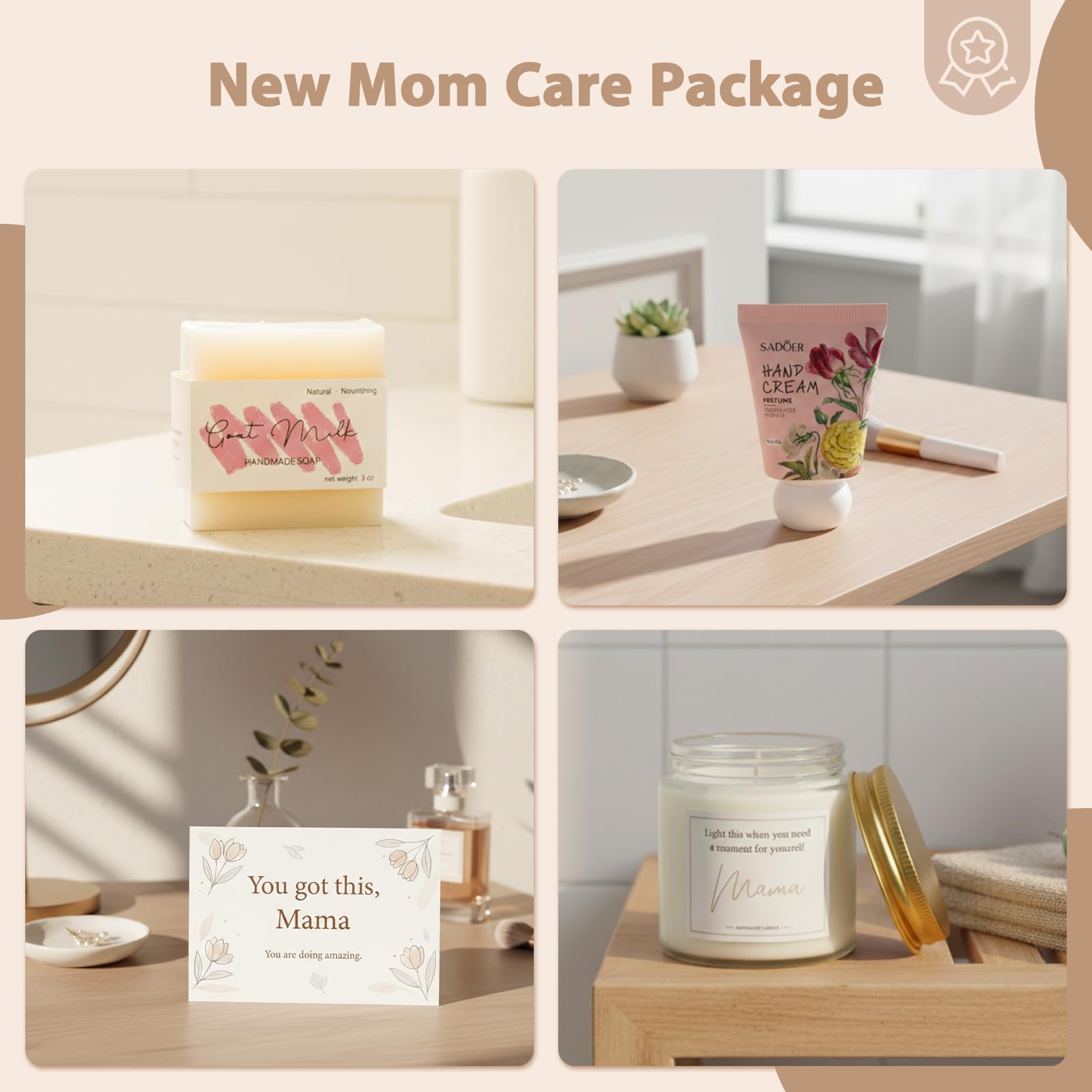 New Mom Gifts - First Mothers Day Gifts for New Moms Care Package After Baby with Postpartum Mama Essentials, Pregnancy Gift for First Time Mom To Be Gift for Expecting Moms