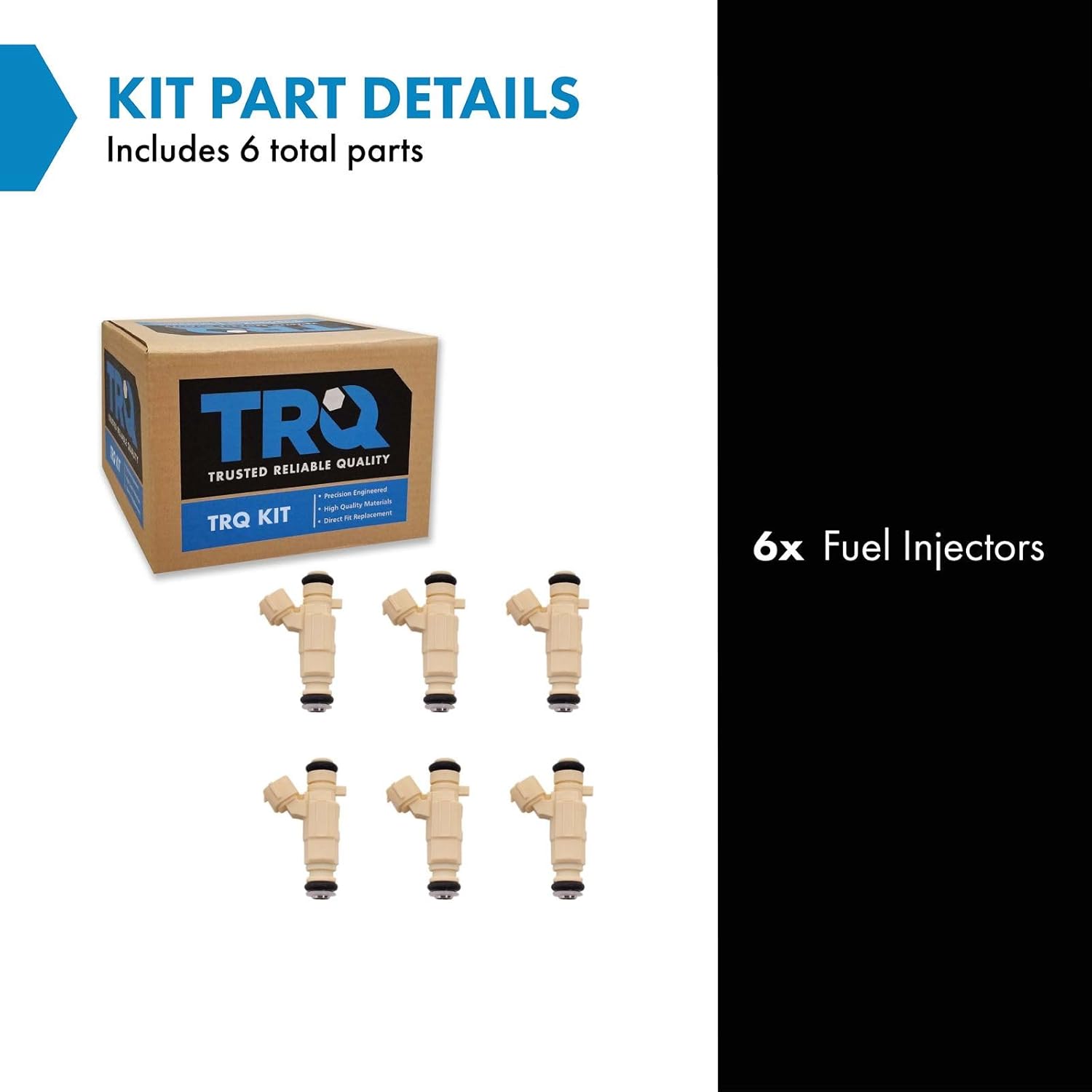 TRQ Fuel Injector Set Compatible with 2007-2009 Hyundai Santa Fe 2006-2010 Kia Optima 2007-2010 Rondo