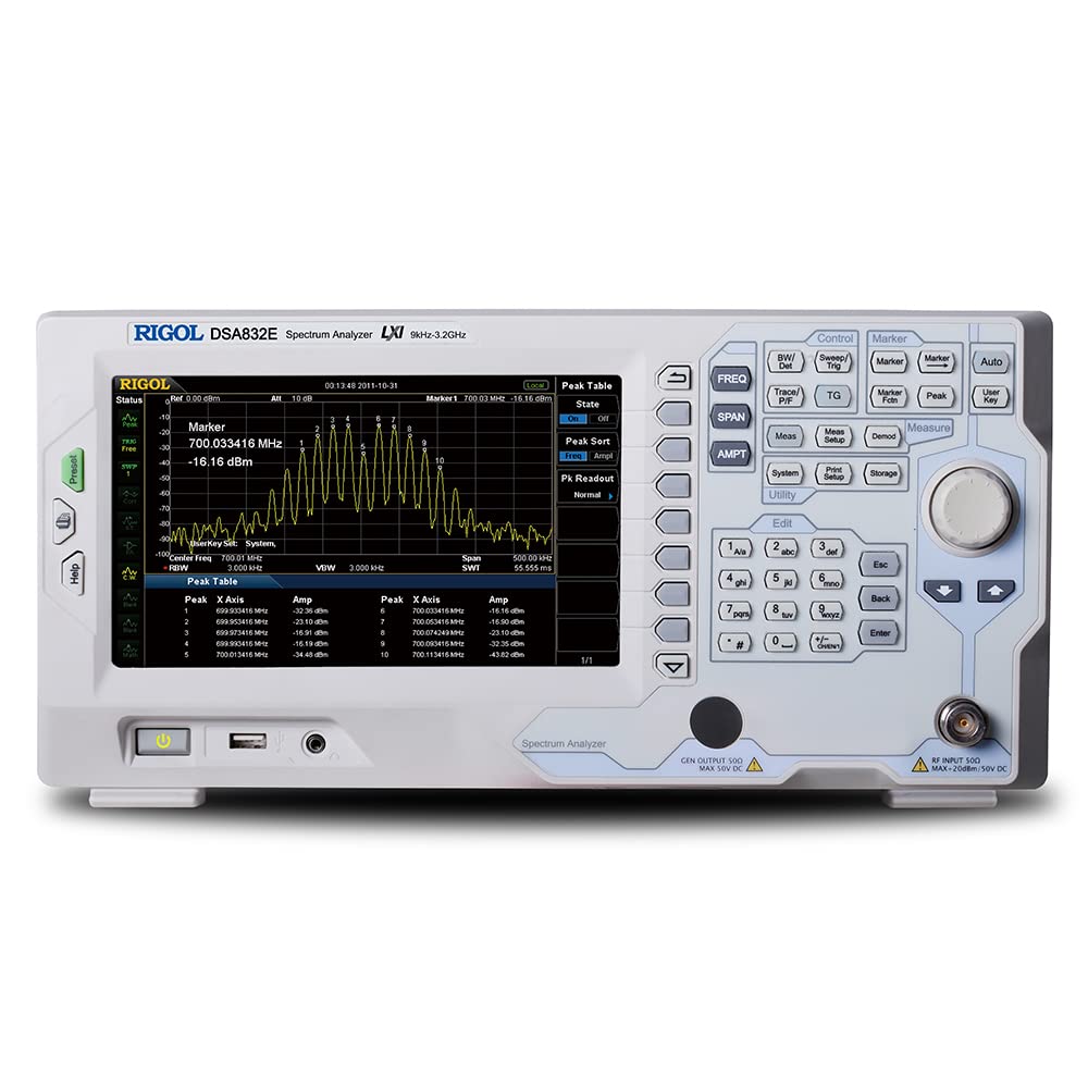 Rigol DSA832E Spectrum Analyzer,Swept Spectrum Analyzer,Frequency Range 9kHz~3.2GHz,Description 10Hz~1MHz