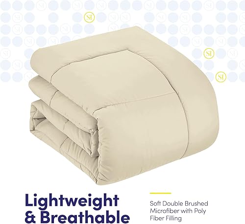 Miniatura 5 de Sweet Home Collection - Juego de edredón en bolsa, de 5 piezas, de color sólido y para todas las estaciones, manta suave de relleno alternativo y