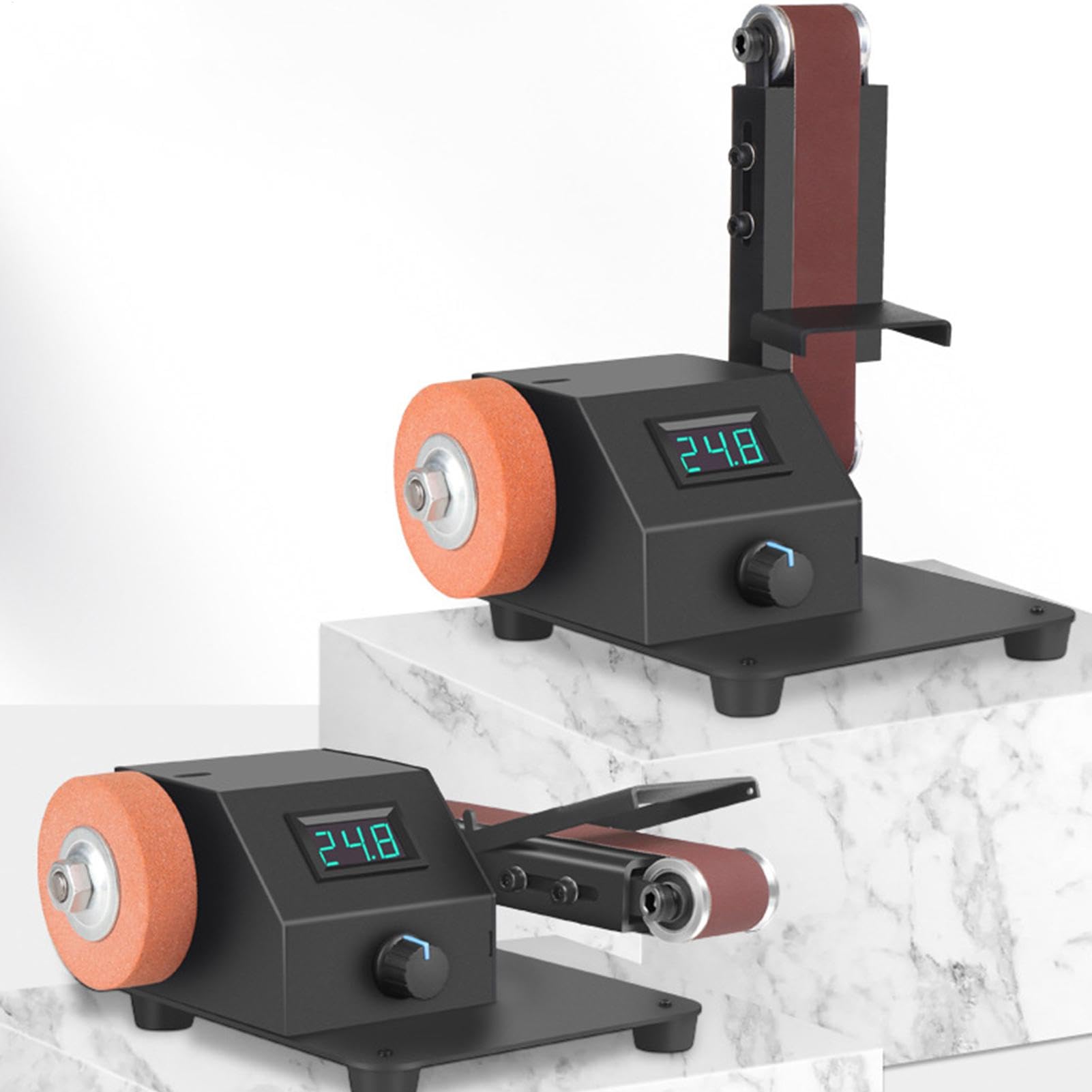 Piccola smerigliatrice da banco, smerigliatrice da banco Levigatrice a | Smericante da banco in miniatura da 350 W professionale, alta precisione con 10 cinture