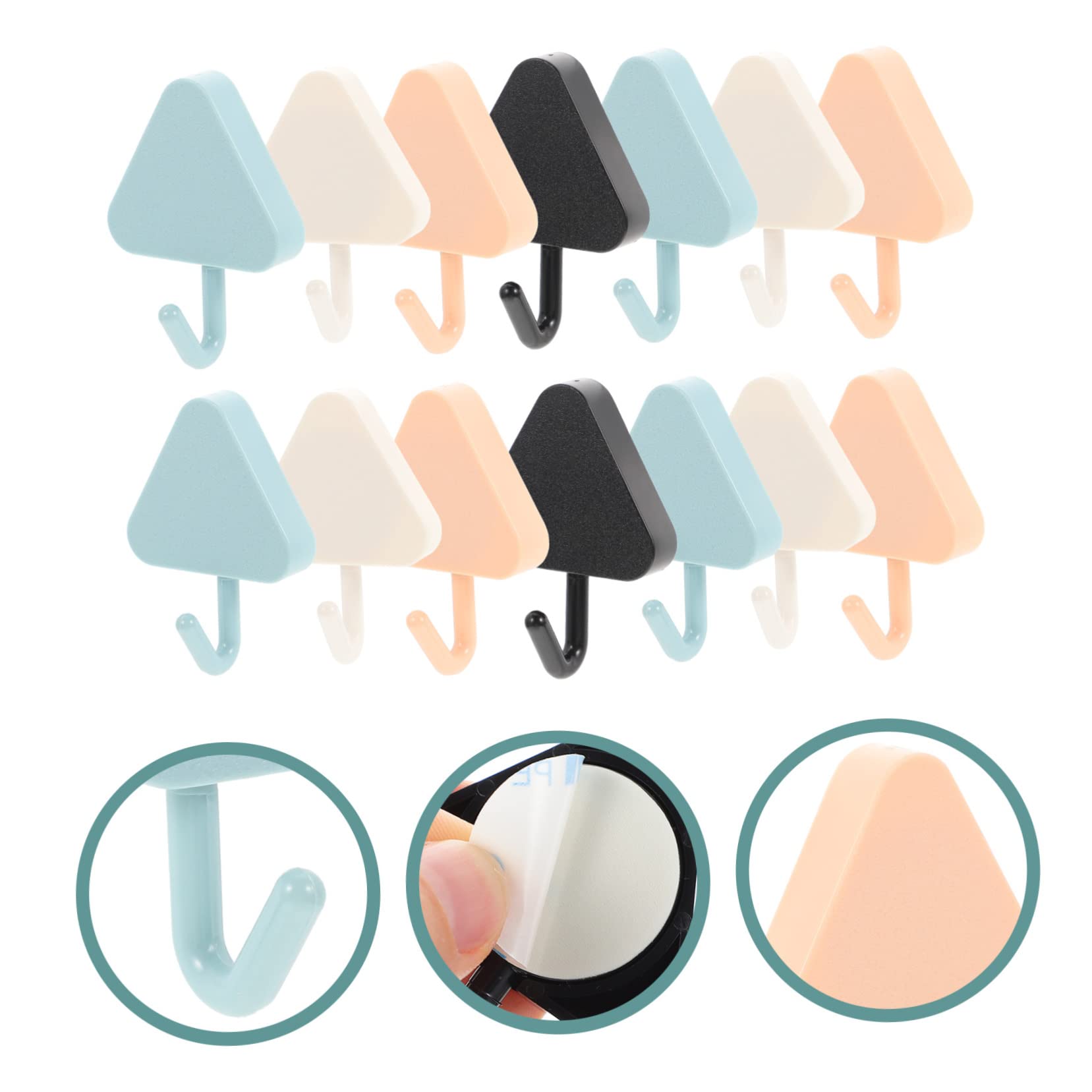 VASDEV 100 Ganchos Cuadrados sin Clavos, Colgador Multiusos, Perchas de Alta Resistencia, Ganchos para Colgar Toallas, Perchero para casa de Campo, Perchero para Colgar en la Pared del ba