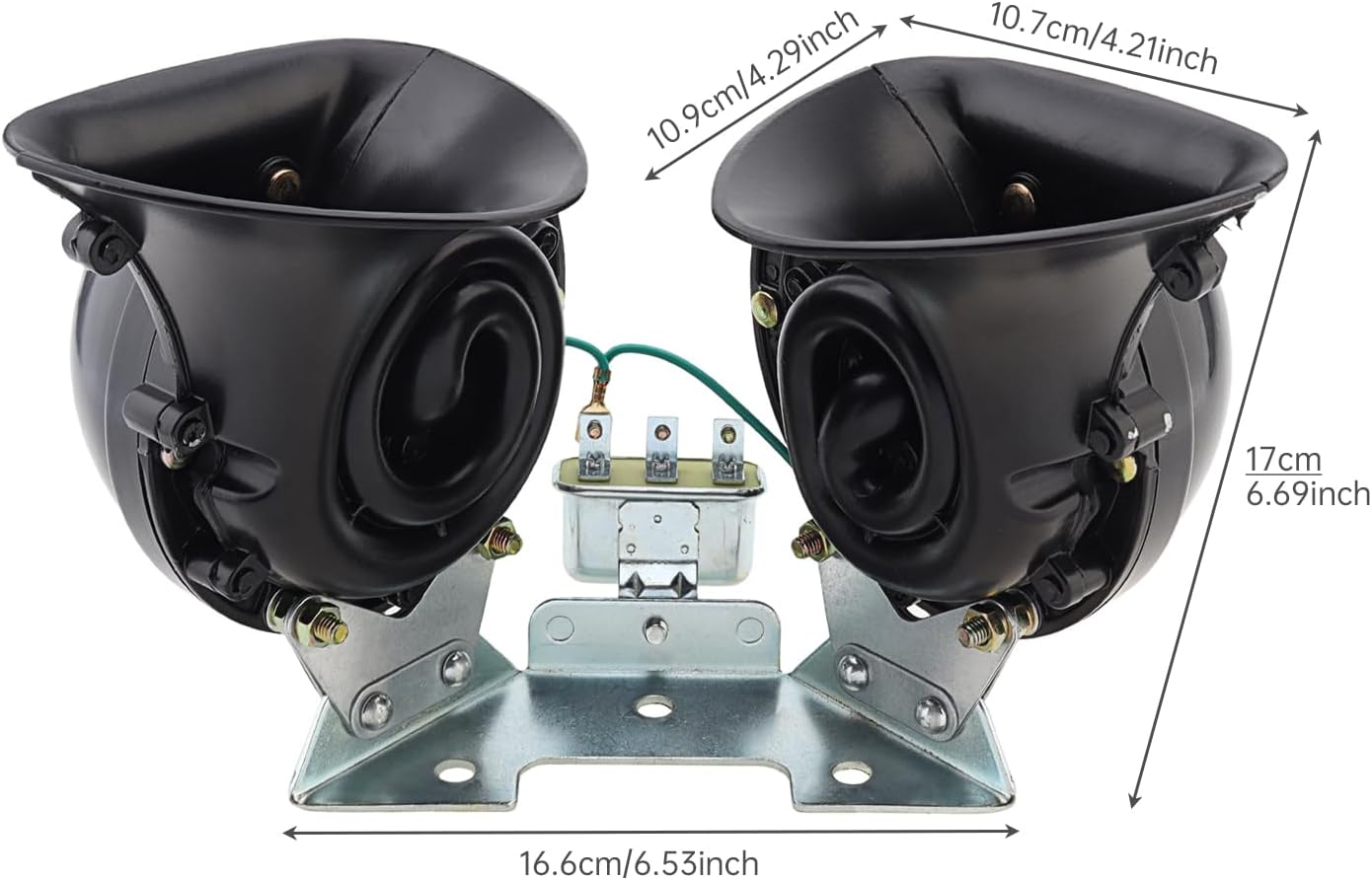 Car Horn 12V Universal Super Loud 300db High Tone Auto Horns Waterproof Electric Snail Horn for Car Truck Boat Motorcycle