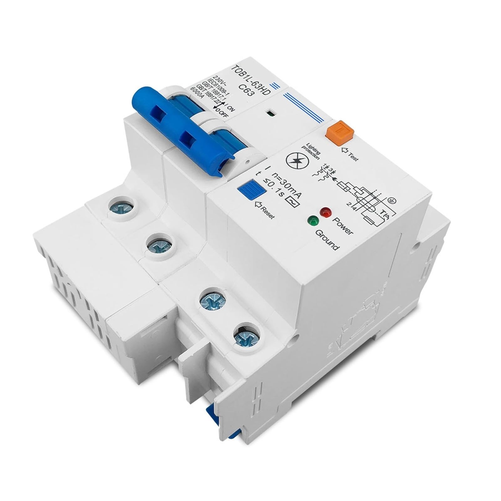 Interruptor diferencial principal con protección contra sobretensiones RCBO MCB SPD (1 unidad)(20A)