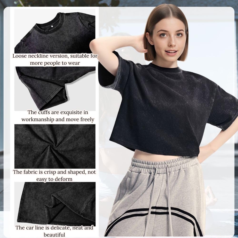 Camiseta Oversized para mujer, paquete de 3 unidades, manga corta, cuello redondo, camiseta de moda, camiseta de verano, hip hop, ropa de calle