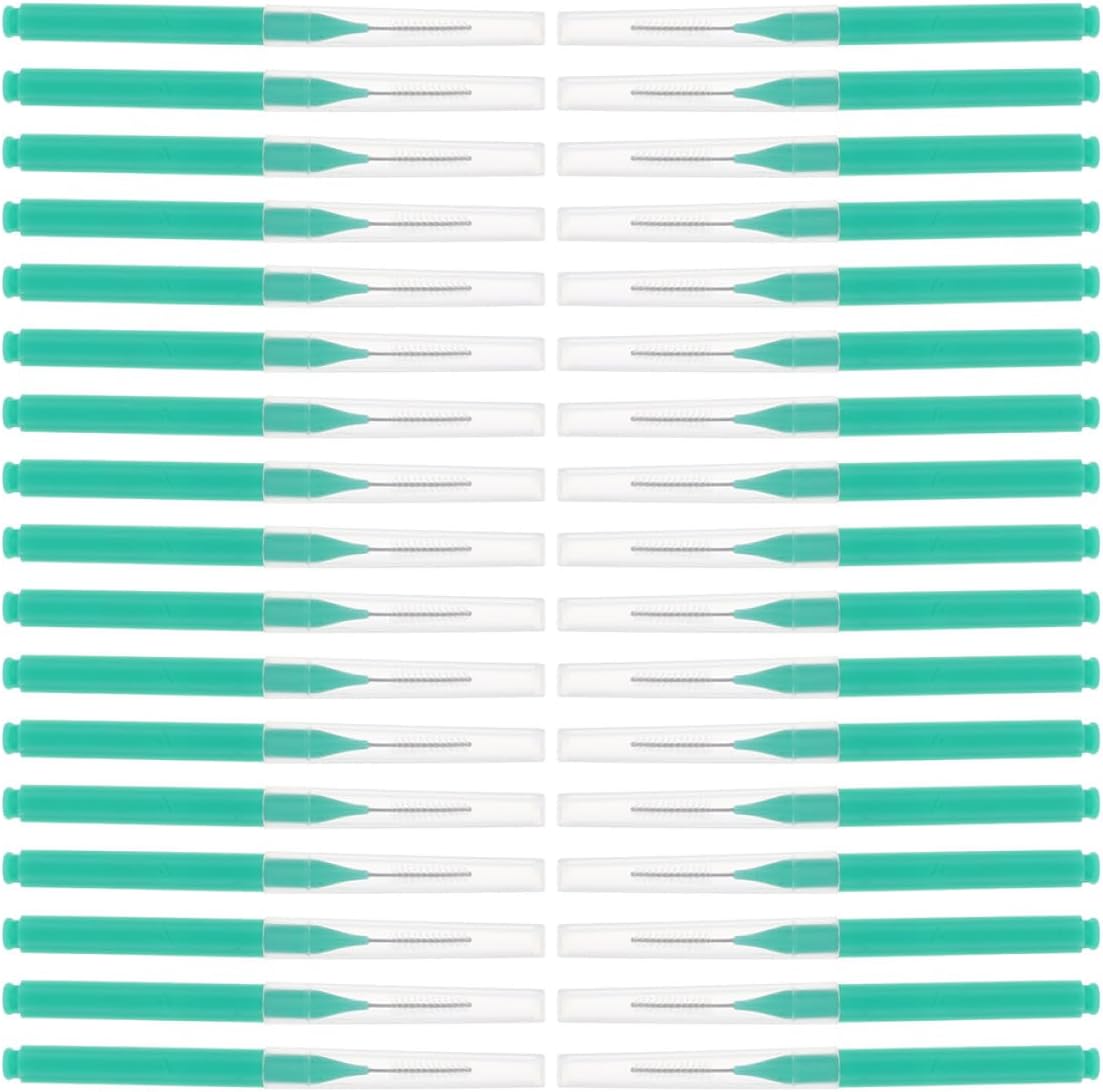 SOLUSTRE 200pcs Interdental Brushes for Braces Soft Bristle Tooth Floss Brush Green Oral Cleaning Tool for Dental Hygiene and Gum Care