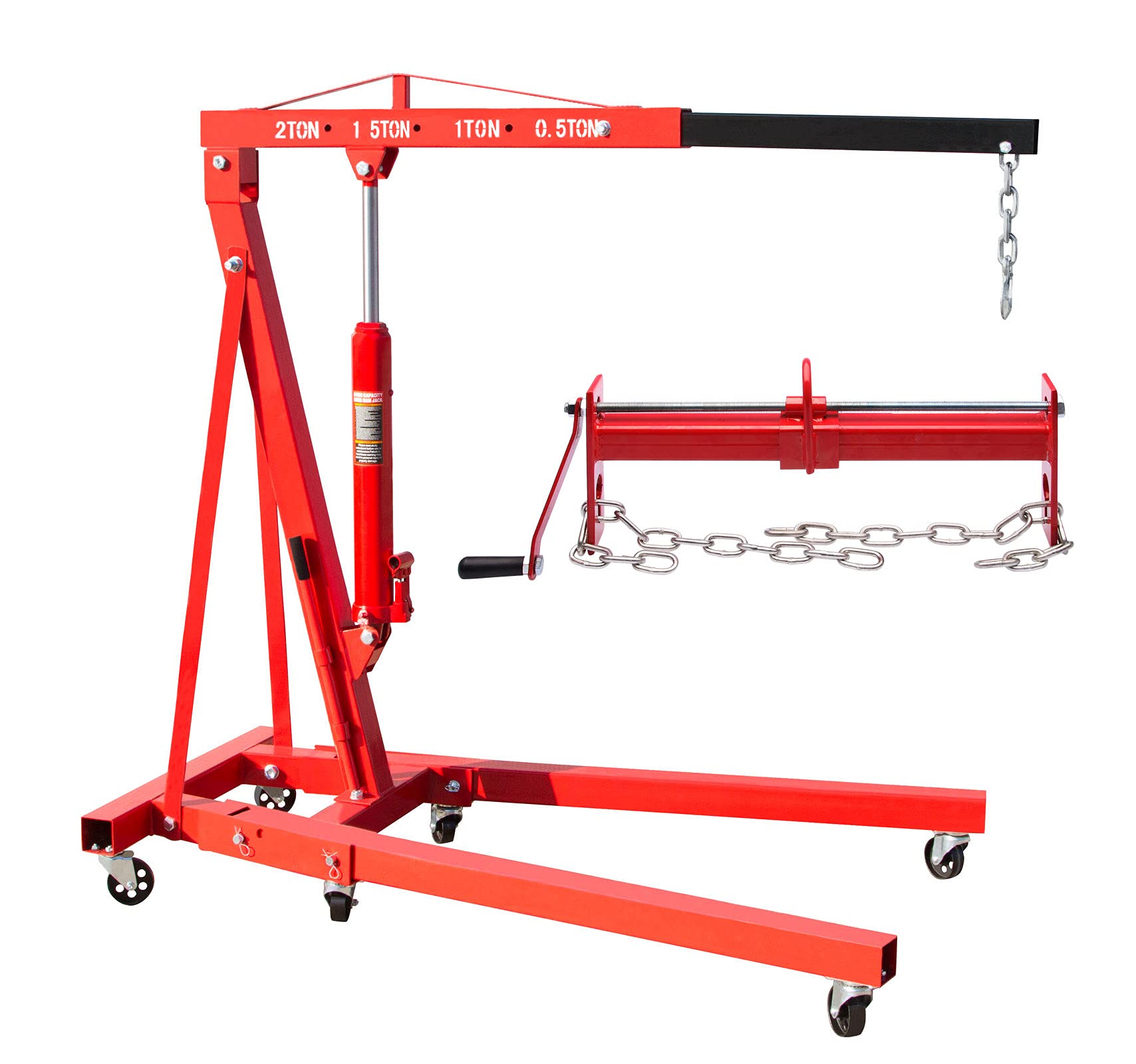 otgerlensker products Motorheber Motorkran 2000 kg Werkstattkran 2 t + Balancierer für Motorheber 450 KG