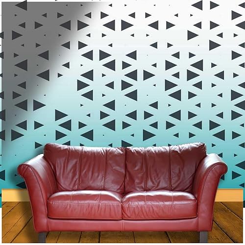 Miniatura 3 de Rustic Wallpaper White Cyan Gradient Papel Tapiz para Baño Geometric Checked Dollhouse DIY-Friendly (W) 31.5" X(H) 24"