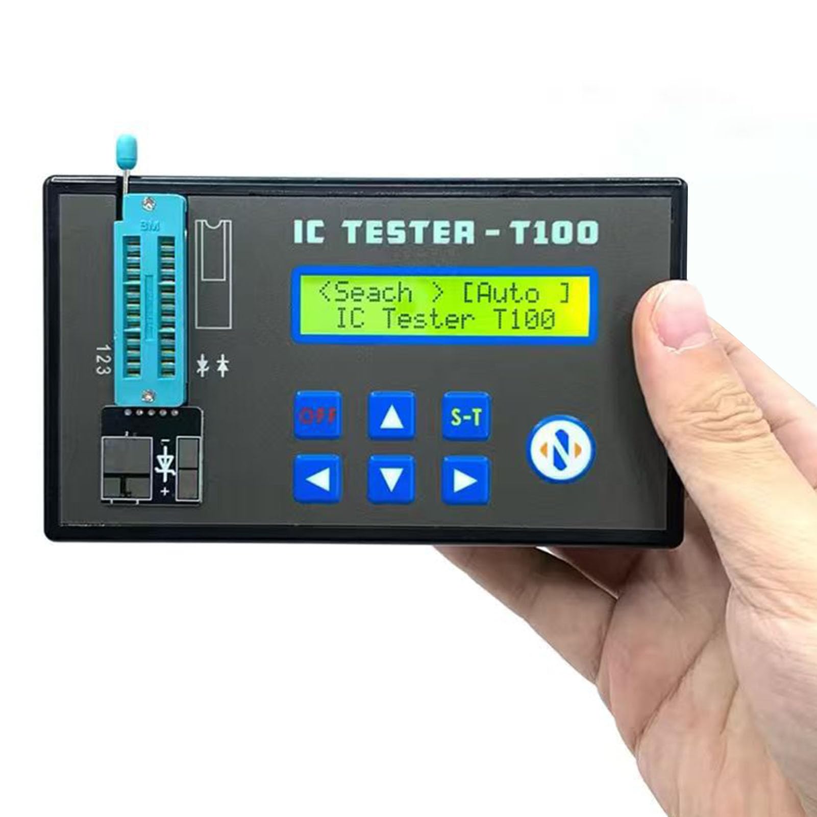 Tester per Circuiti Integrati, Misuratore di Transistor, Tester per Chip IC, con modalità AUTO 5V 3.3V per Optoaccoppiatori Serie 74HC 74LS CD4000 4500.