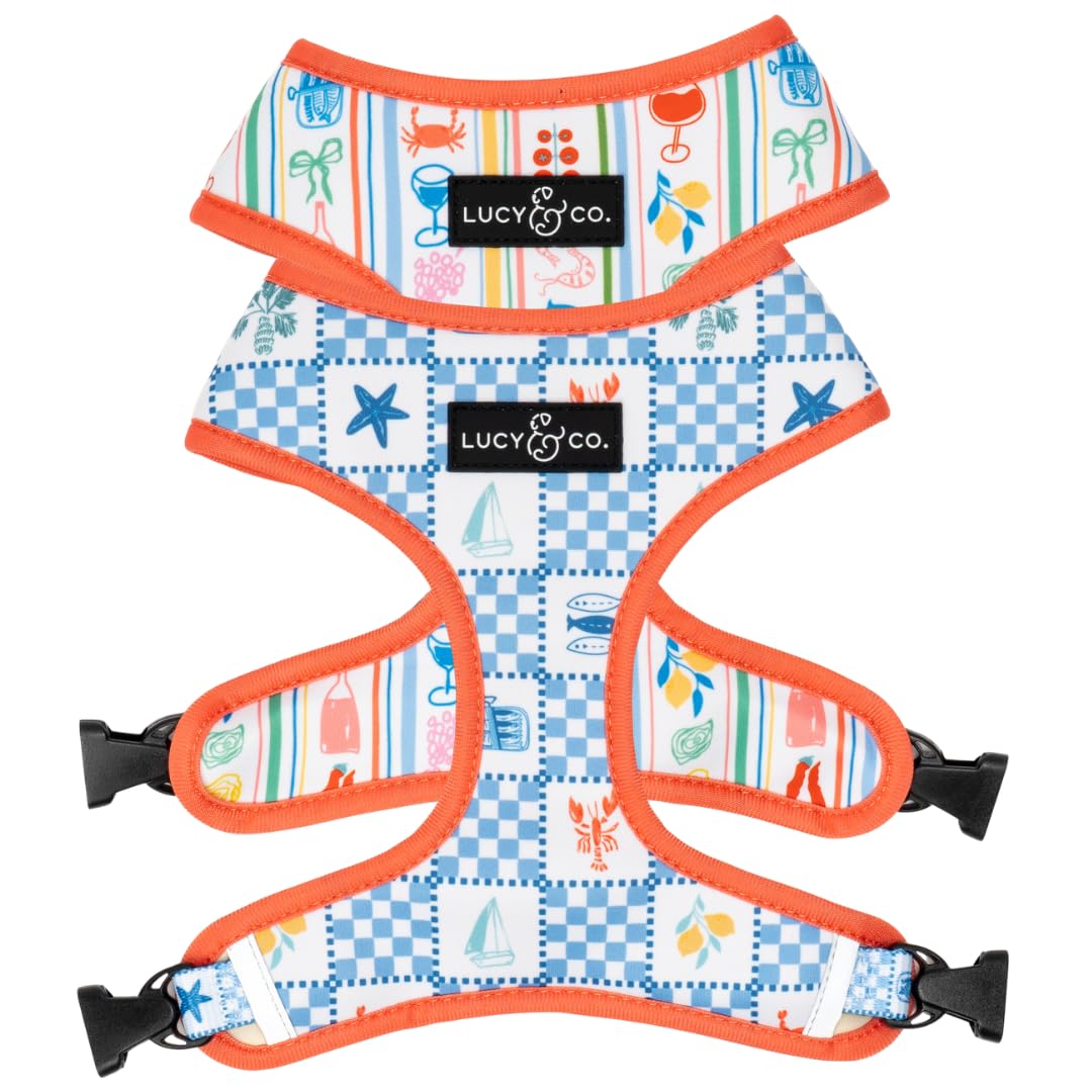 Lucy & Co. Cute Reversible Dog Harness Walking Halter - Best Designer Pet Harnesses for XS - XL Dogs - Padded Adjustable Vest for Easy Walking (Small, Ballet Bows - White & Pink Bows) — view 14
