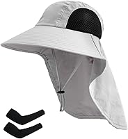 Vista 13 de Sombrero de sol para hombres y mujeres con solapa para el cuello, protección UV UPF 50+, sombreros de pesca para senderismo, sombrero de ala ancha