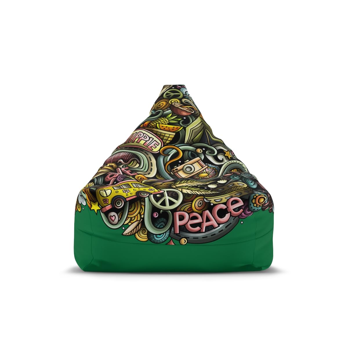 Retro Bean Bag Chair Cover Hippie Peace Love Beanbag Groovy Home Decor 1960s Funky Adult Teens Bedroom Living Room Games Room Furniture Gift