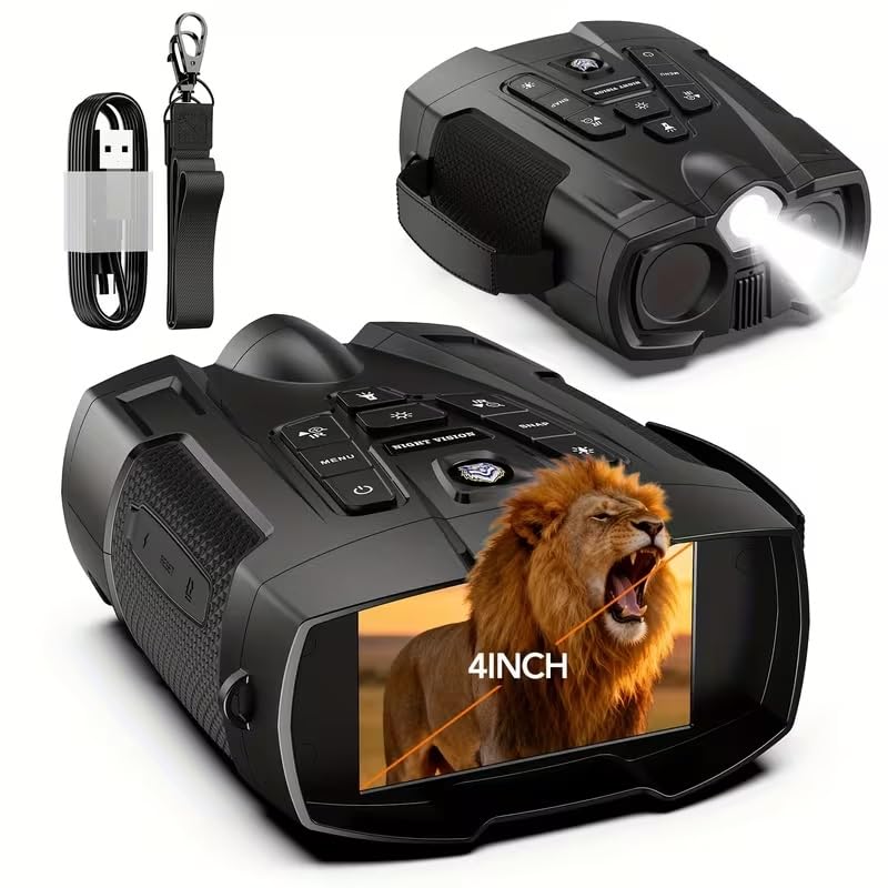 MICROWARE Hunting Night Vision with 4K Video Recording, 800yd Range, 5W IR & 10x Digital Zoom, 5000mAh All-Night Battery, 4-inch HD Screen, USB Rechargeable-image-39