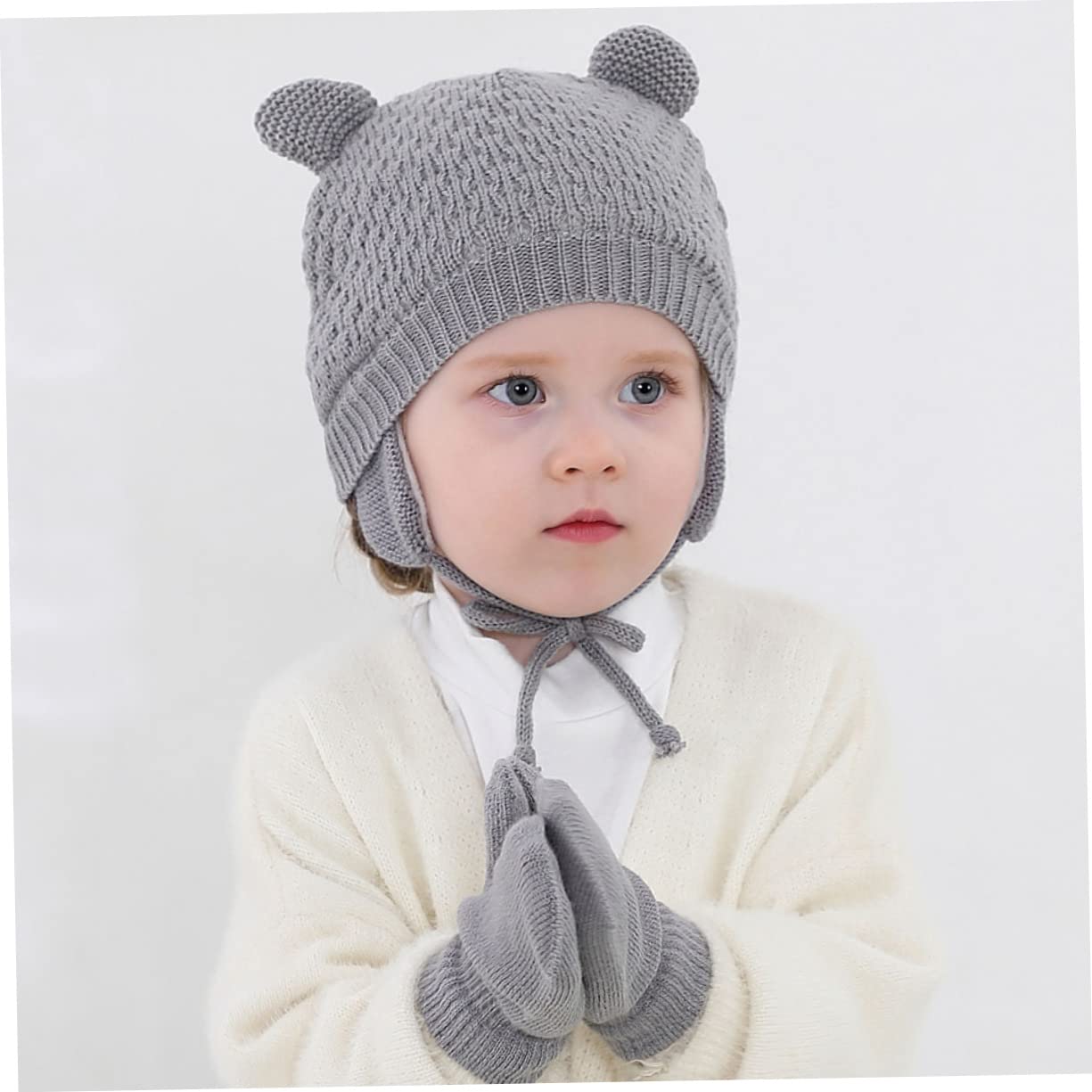 VALICLUD 4sets Cappello e Guanti Invernali Per Ragazzo Ragazza Cappello Caldo Maglia Con Guanti Coordinati Materiale Morbido e Traspirante Comfort e Calore Per Piccoli Per Giornate Fredde