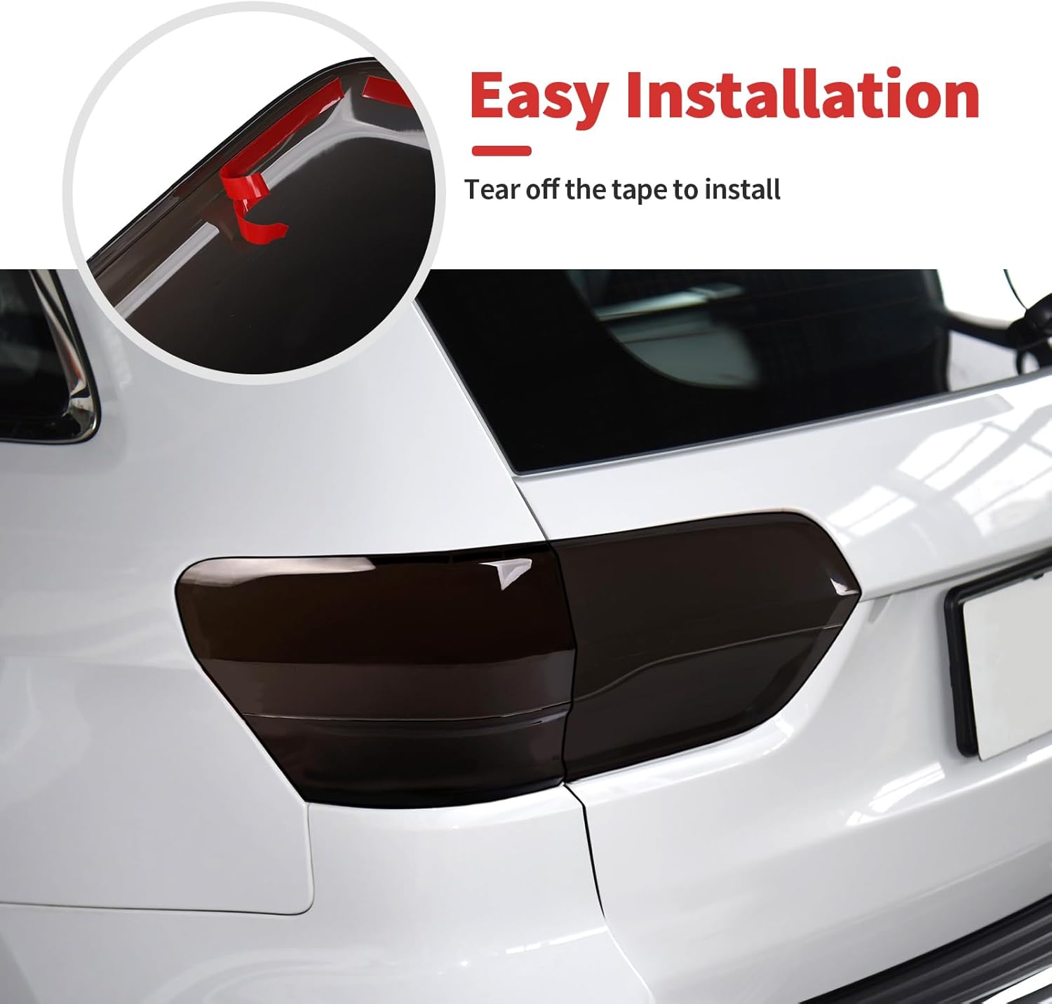 Tail Light Taillight Cover Rear Light Guard Trim Fit for 2014-2020 Jeep Grand Cherokee(Smoked Black)