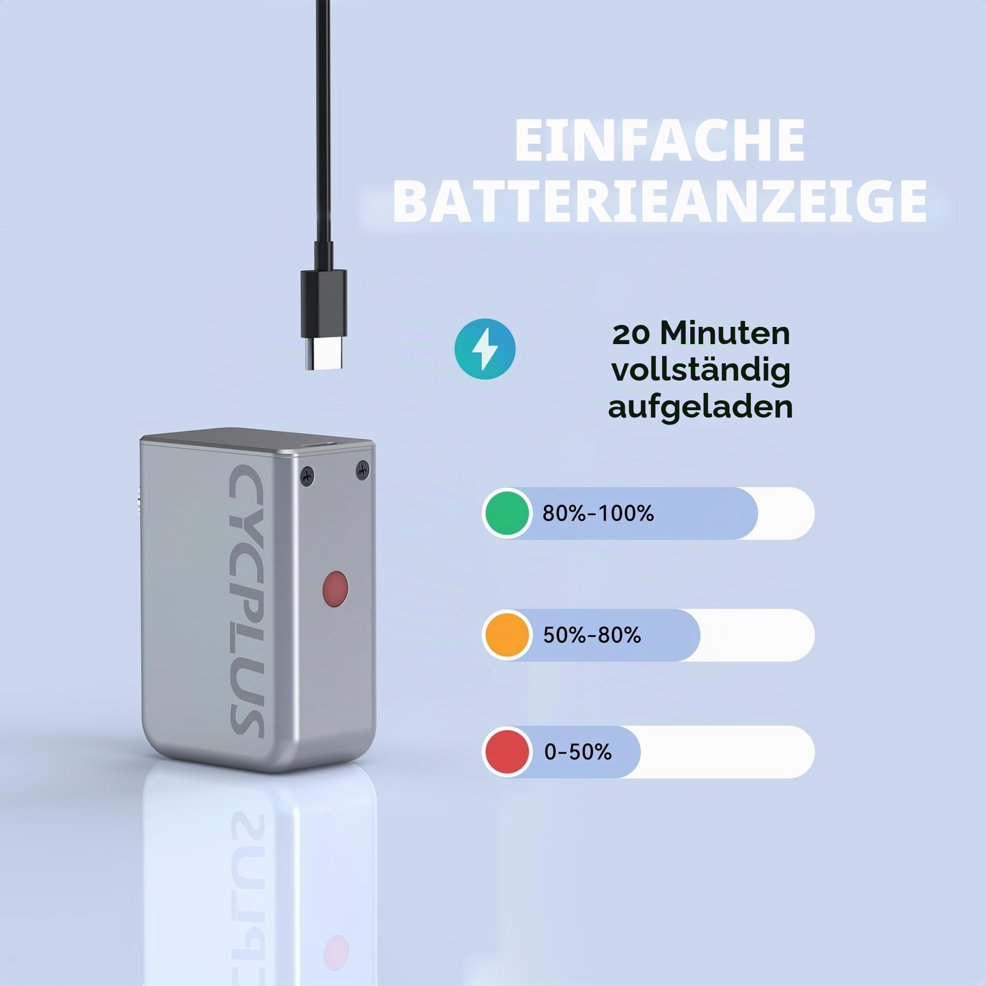 CYCPLUS AS2 Tiny E-Pump Fahrradpumpe, Tragbare, Ultrakleine 100PSI elektrische Fahrradpumpe Typ-C aufladbar Akku Minipumpen, Kein Manometer(Preisträger des EUROBIKE Award 2023)