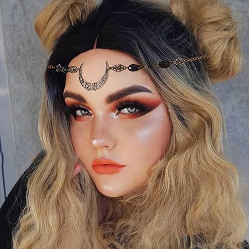 Miniatura 4 de Boho Head Chain Moon Headpieces Rhinestone Hair Chains Wedding Hair Accessories for Women and Girls