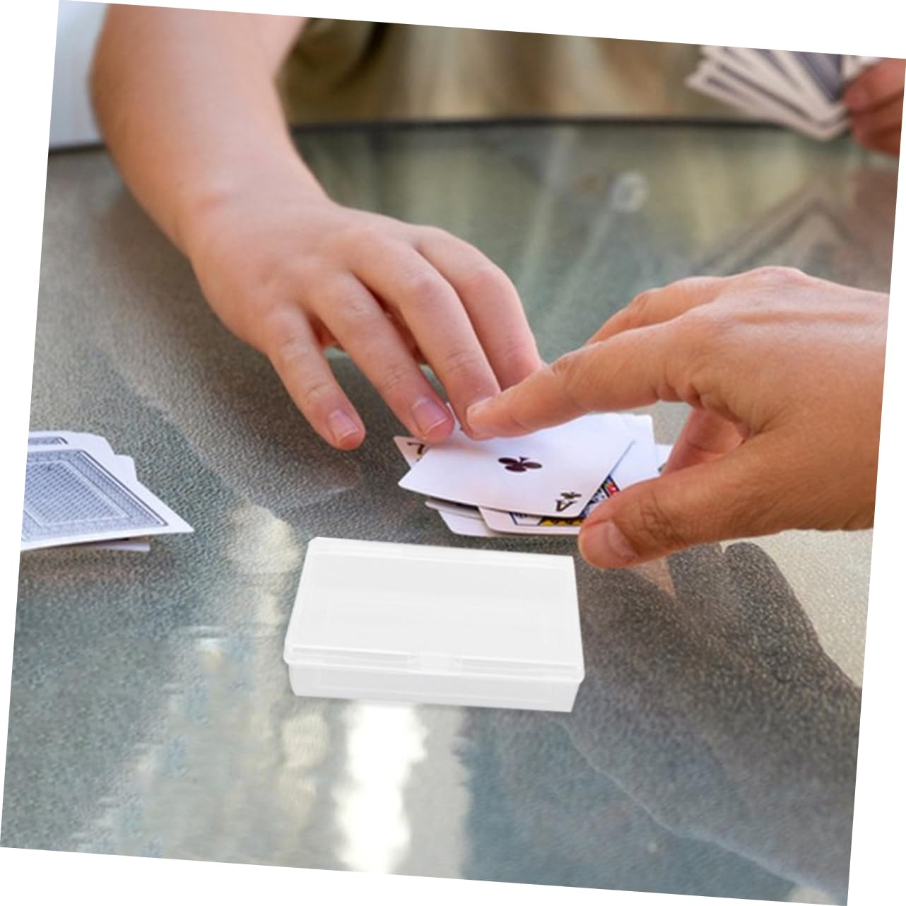 ORFOFE 12pezzi Contenitore per Carte da Gioc Plastica Trasparente con Coperchicernierato Scatola Porta Carte per Collezionabili US Casa Ufficio Organizzazione Efficiente