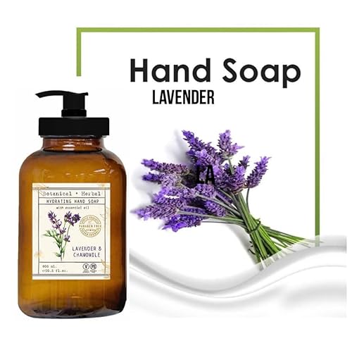 Miniatura 4 de Home and Body Botanical + Herbal - Botellas de vidrio de 22 onzas líquidas con infusión de aceites esenciales (juego de 4) lavanda manzanilla,