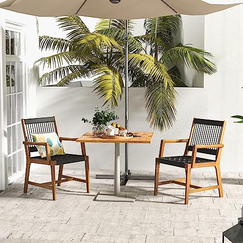 Chaise de salle à manger en corde robuste 160 KG pour extérieur - 5