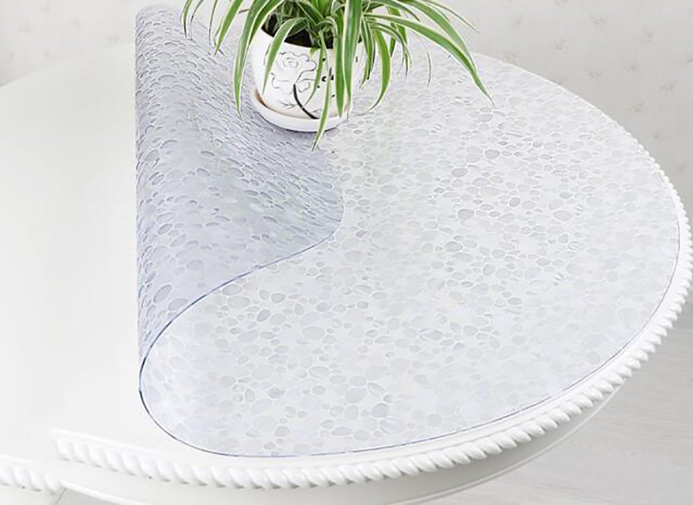 Nappe imperméable ronde en verre doux | Tapis de café isolant et lavable