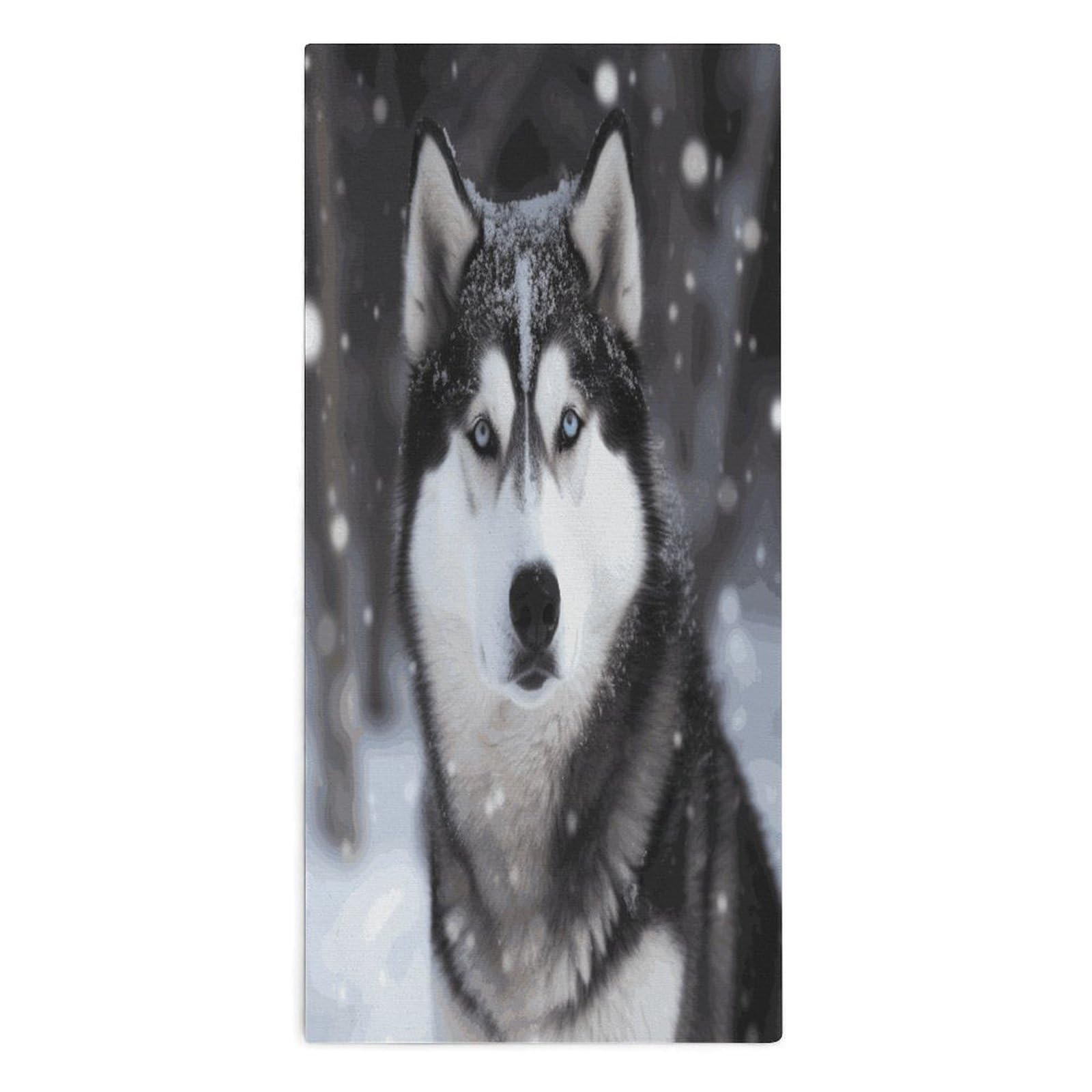 Btcowzrv Style Husky In Snow Dog Bath Towel Beach Towels Shower Towel