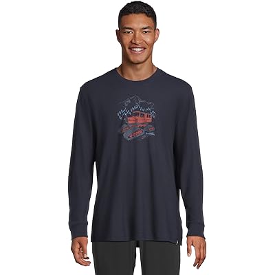 Мужская рубашка Smartwool Snowcat Graphic Long Sleeve Graphic Tee deep navy