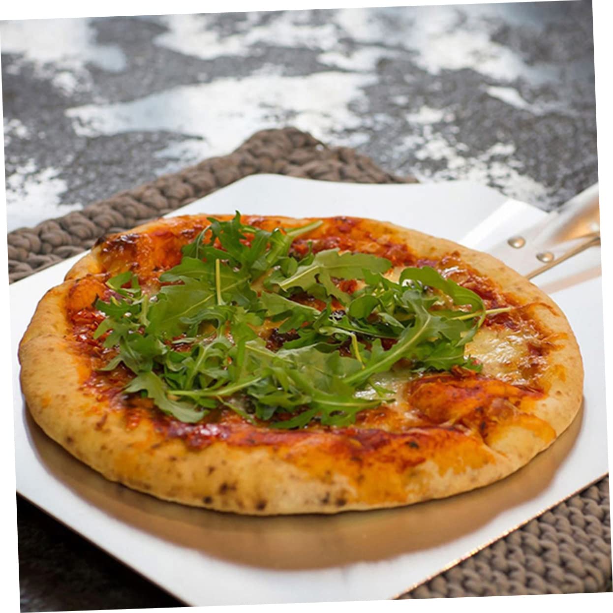 TOPBATHY Pala per Pizza Facile da Pulire Manico in Legno e Alluminio, Spatola Antiaderente Utensile per Trasferire Dolci e Torte per Cucina e Ristorante