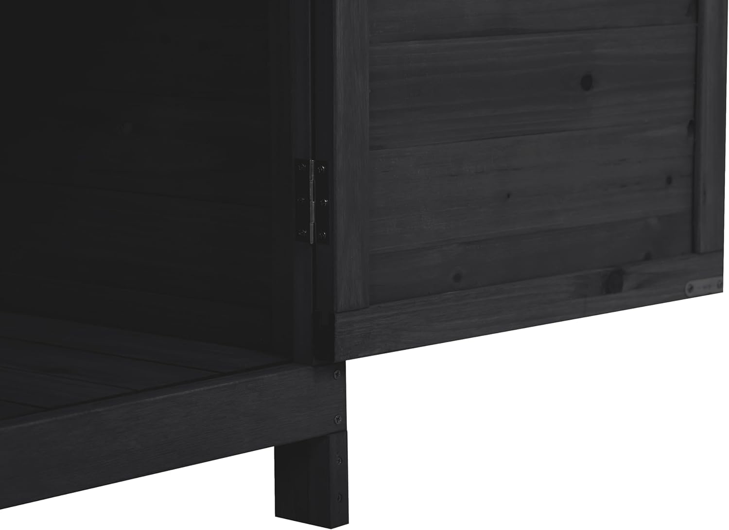 Outdoor 39" Potting Bench Table Rustic Fir Wood Workstation with Galvanized Top 2-Tier Storage Cabinet Black