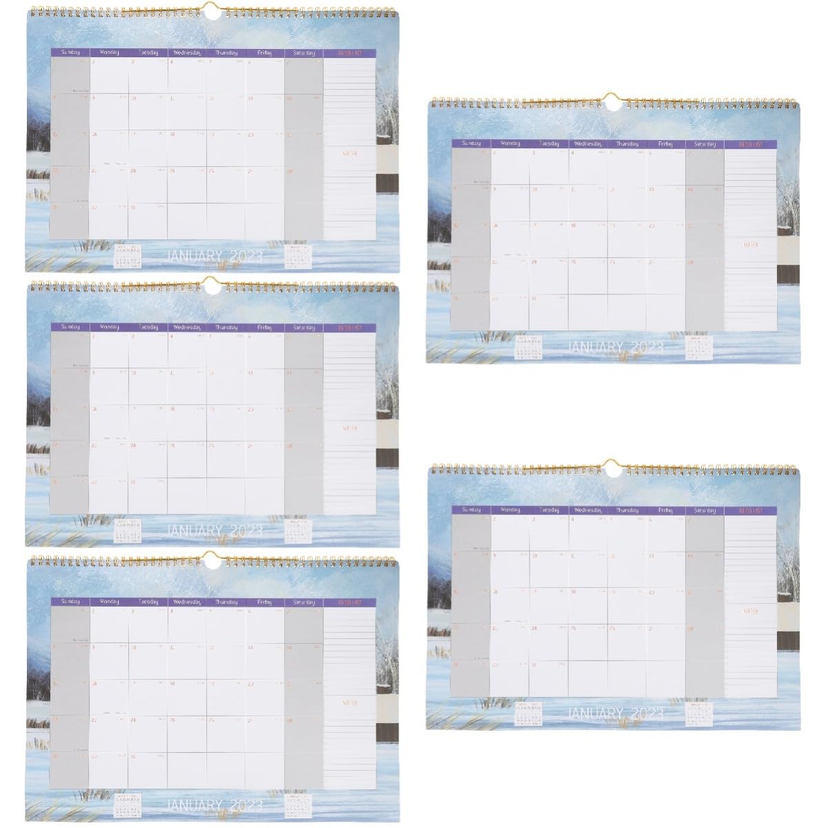 Lurrose 5stücke Decorative Hanging Wall Calendar Für Home Office Englischer Monatskalender Mit Us-feiertagen Für Planung Und Organisation Praktischer Wandkalender Mit Viel Für Notizen