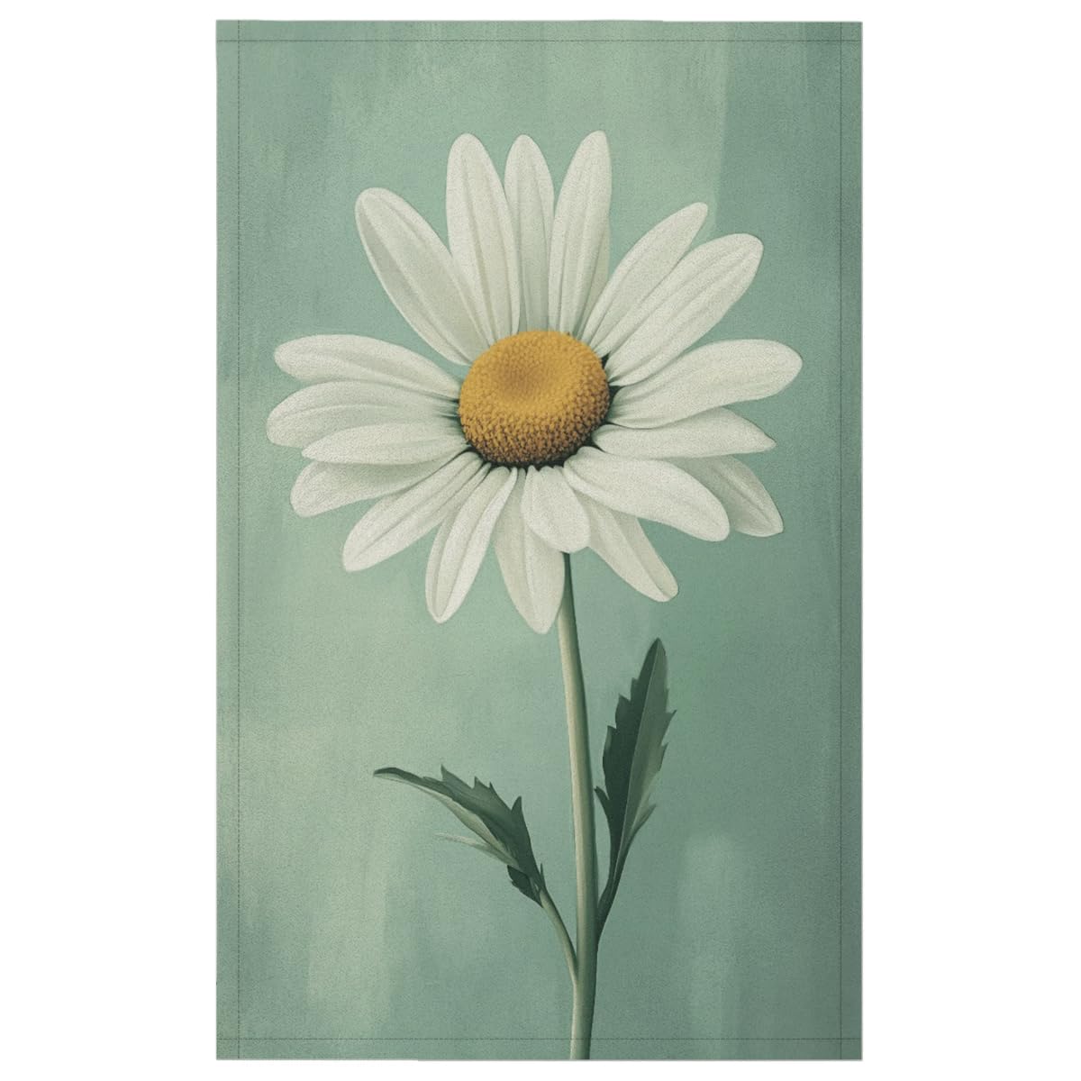 Sabokido Daisy Flower Kitchen Towels Set of 2 Floral Green Dish Towels Bar Absorbent Cleaning Tea Towel for Home Dining Restaurants