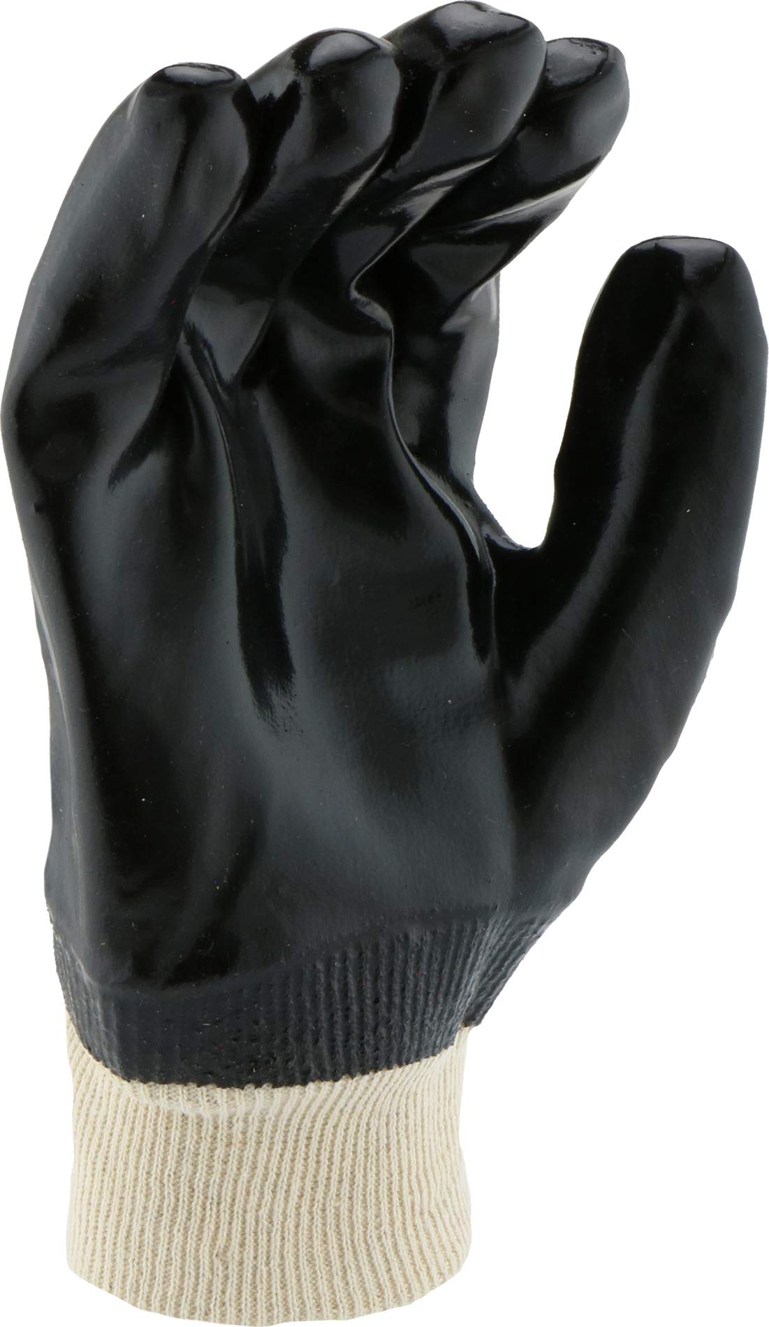 West Chester 12000 con forro de tejido revestido de PVC guante, trabajo, punto de la muñeca, 9 – 5 8 cm de largo, tamaño grande, negro (paquete de 1 par)