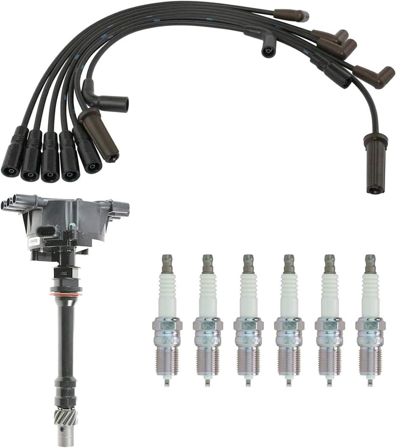Ignition Kit Distributor Spark Plugs Spark Plugs Wire Set Compatible with 98-07 Chevrolet GMC 98-01 Oldsmobile