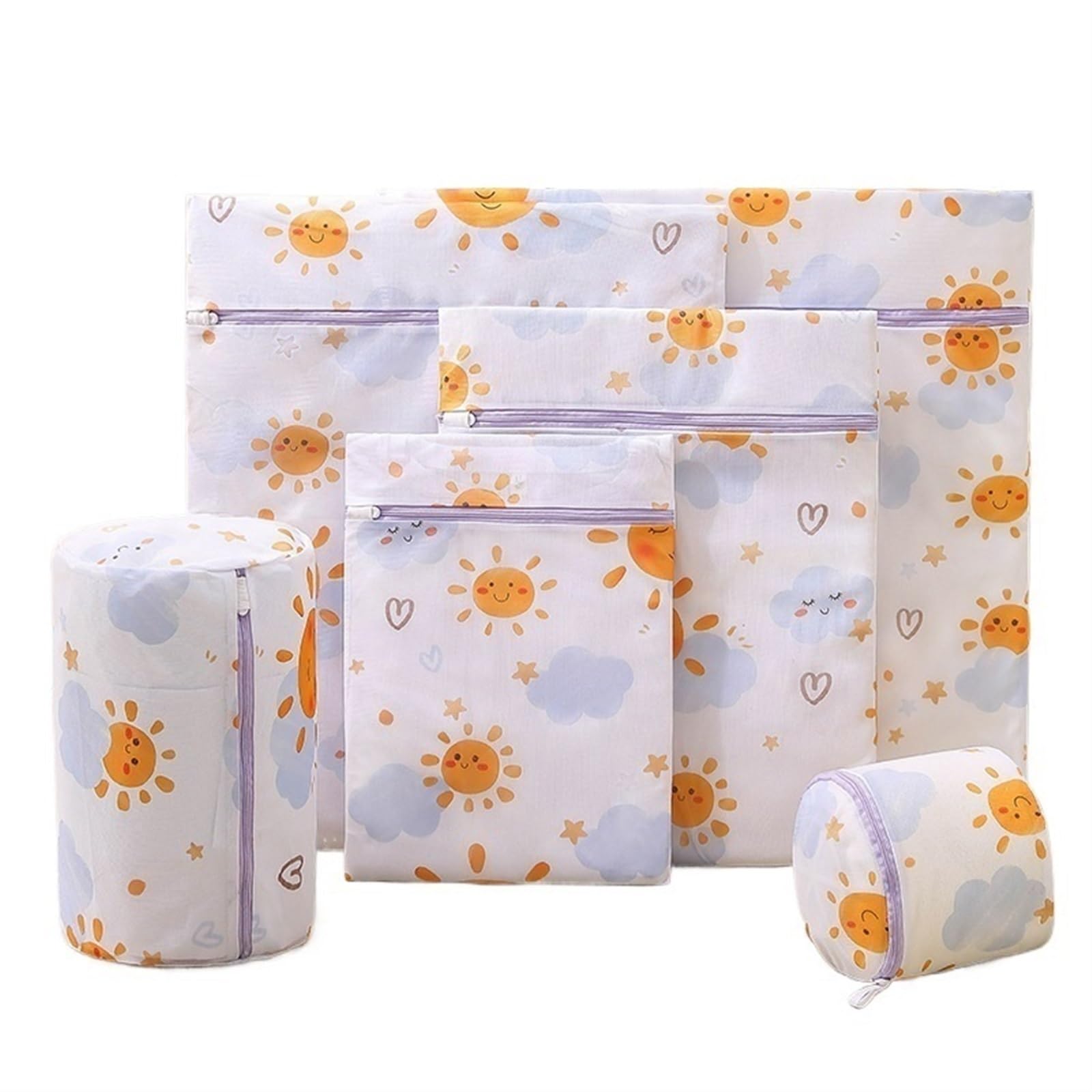 Laundry Bag 2pcs Laundry Wash Bag Underwear Bra Washing Bags Travel Portable Organizador Foldable Mesh Printing Kits(L 50-60cm-01)