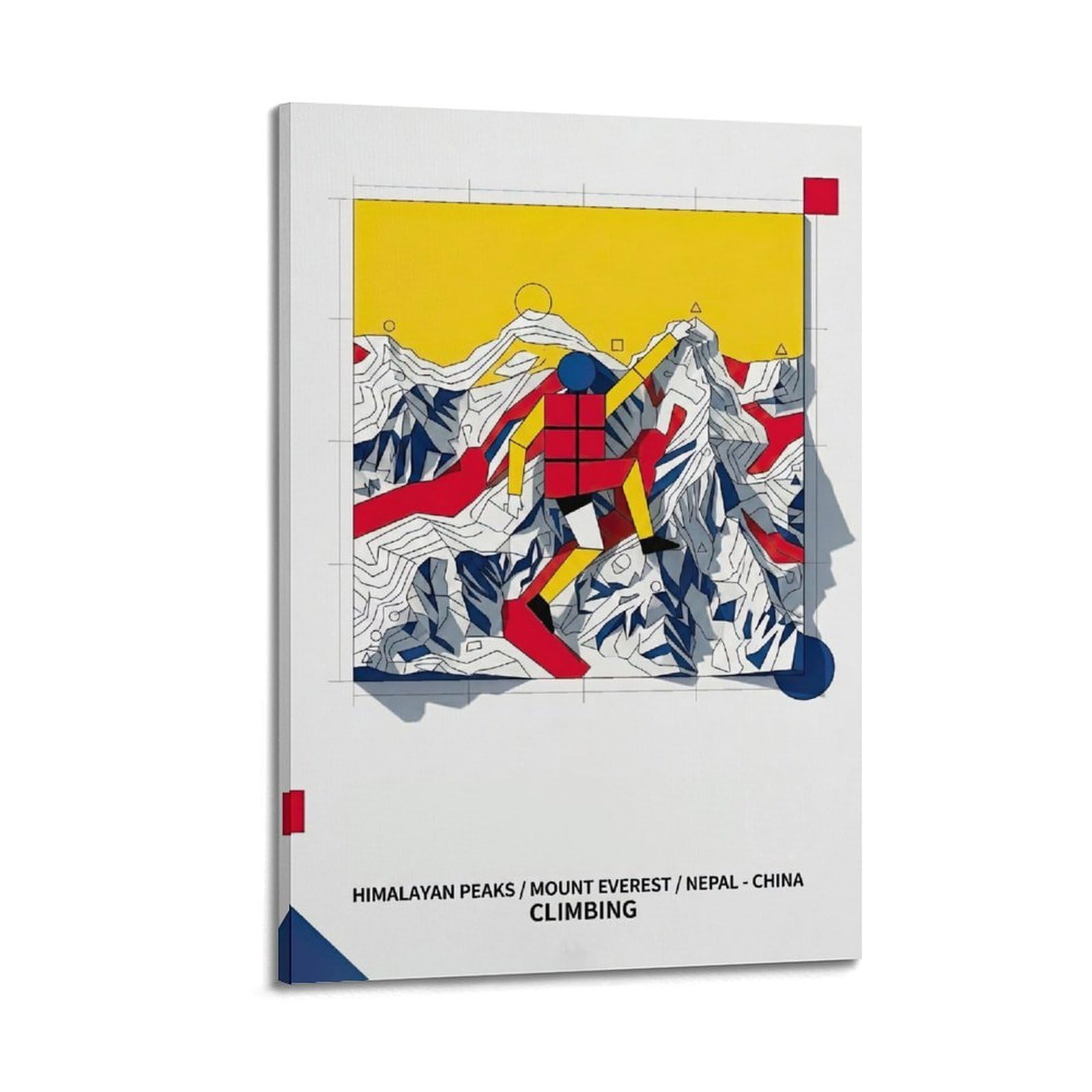 OLYHTR Modern 8848M Mount Everest Climbing Poster Modern Decorative Canvas Prints - Ideal Wall Art for Family, Man Cave, Game Room, Boys & Girls Bedroom 24x36inch(60x90cm)