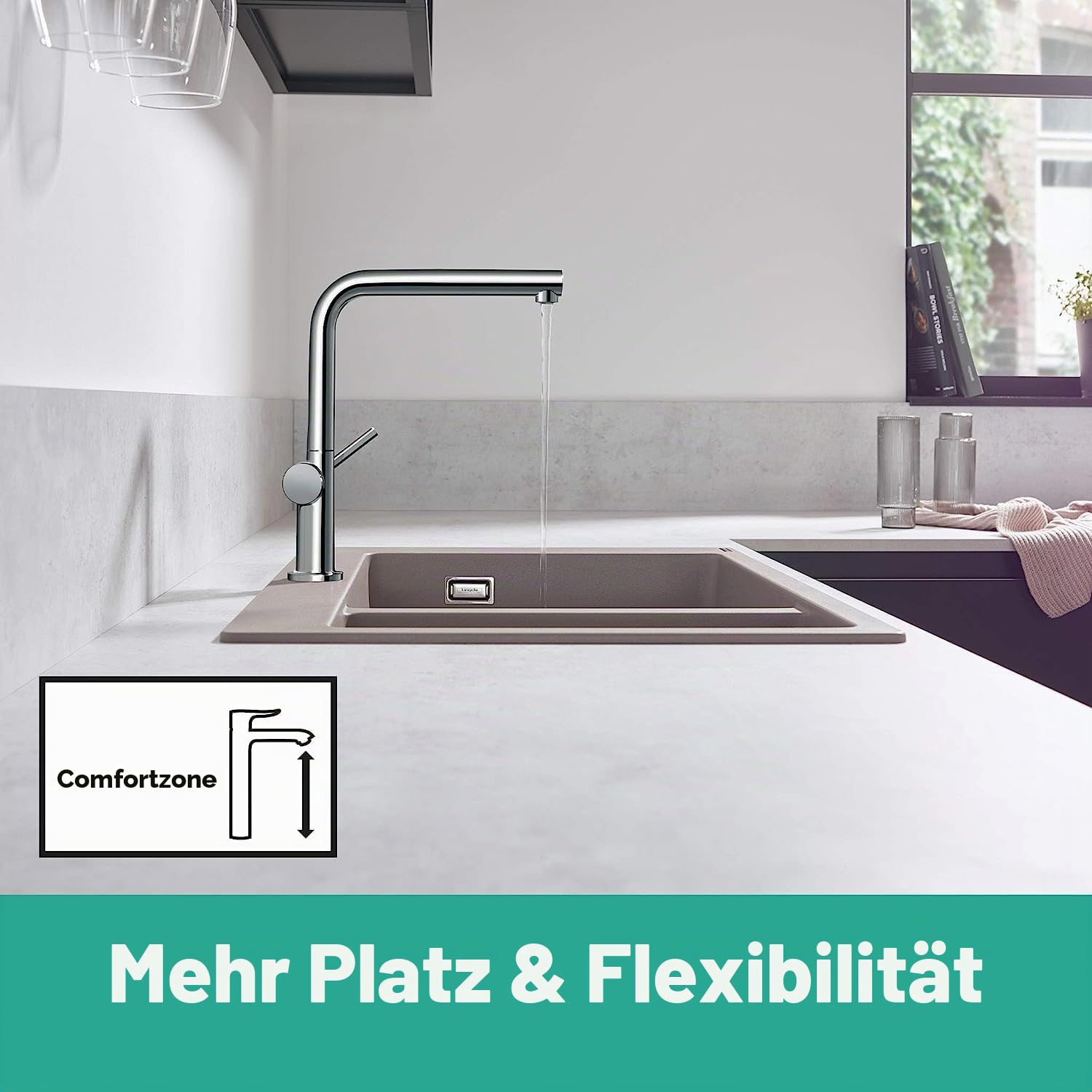 hansgrohe Talis M54 - Küchenarmatur mit Brause ausziehbar, 1 Stahlart, Wasserhahn Küche mit Auslaufhöhe 270 mm, Mischbatterie Küche schwenkbar, Chrom, 72808000