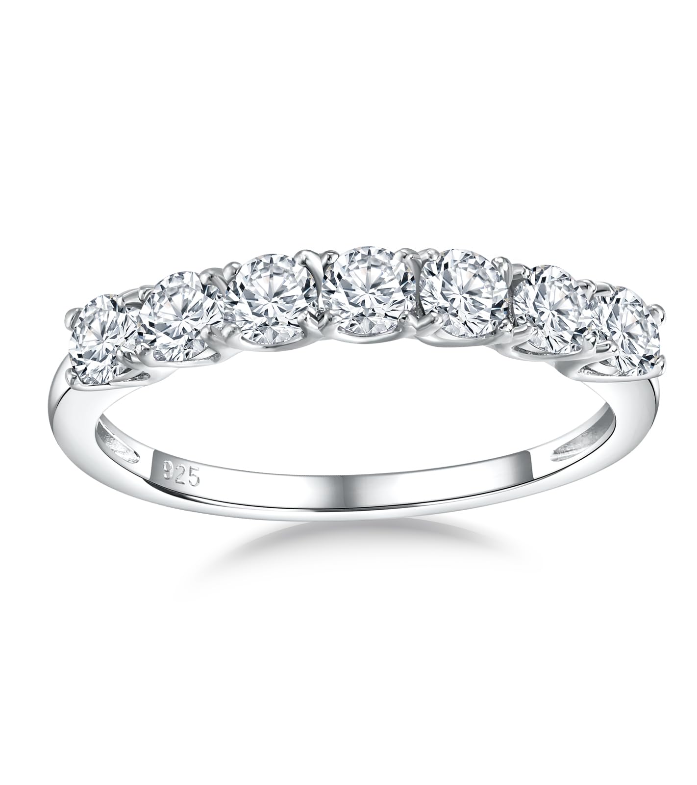 AGRULE Birthstone Wedding Band Eternity Rings 925 Sterling Silver Rings Stackable Anniversary Engagement Rings Cubic Zirconia Inlaid Created Garnet/