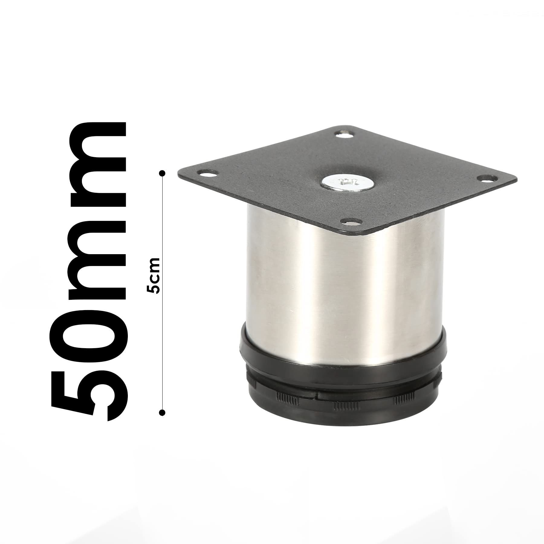 12 Patas Regulables de Acero Inoxidable para Muebles, Altura de 80 mm, Altura Ajustable, 15 mm, para Muebles, Armarios de Cocina, Mesa, Patas de Armario, Soporta hasta 250 kg