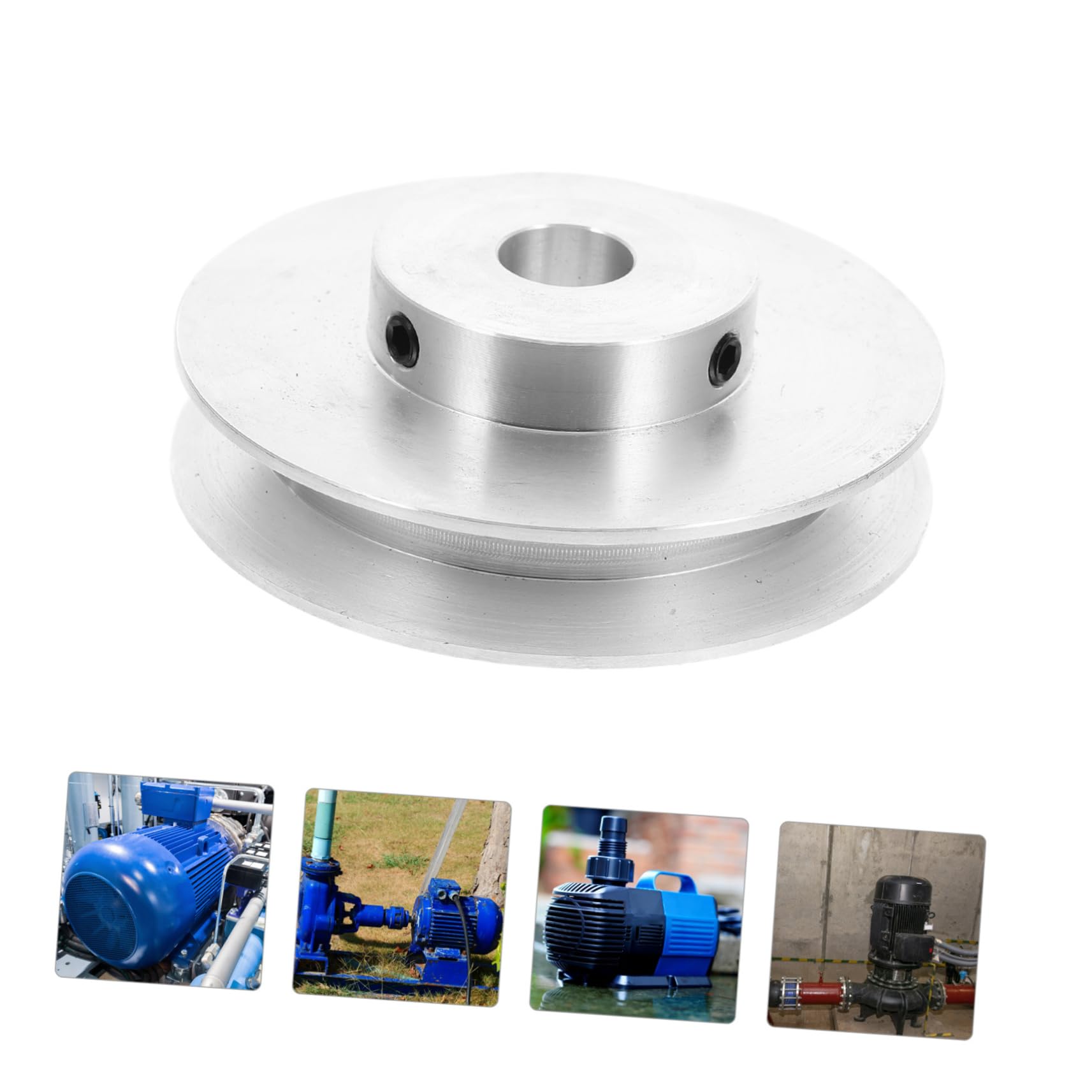 Homoyoyo Puleggia per Cinghia a V Singola Scanalatura in Alluminio Argento Installazione Facile e Funzionamento Stabile per Produzione Industriale e Trasmissione Motore