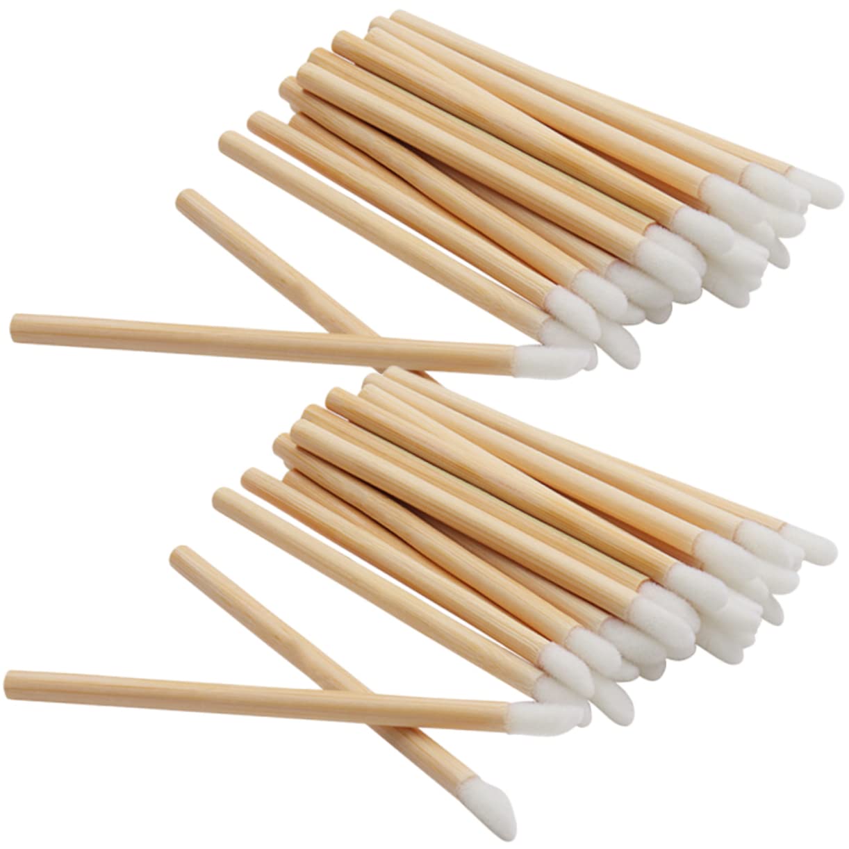 Gogogmee Wooden Lip Brush Set 100pcs Makeup Tools for Lipstick Lip Gloss Foundation for Women Compact Easy to Carry