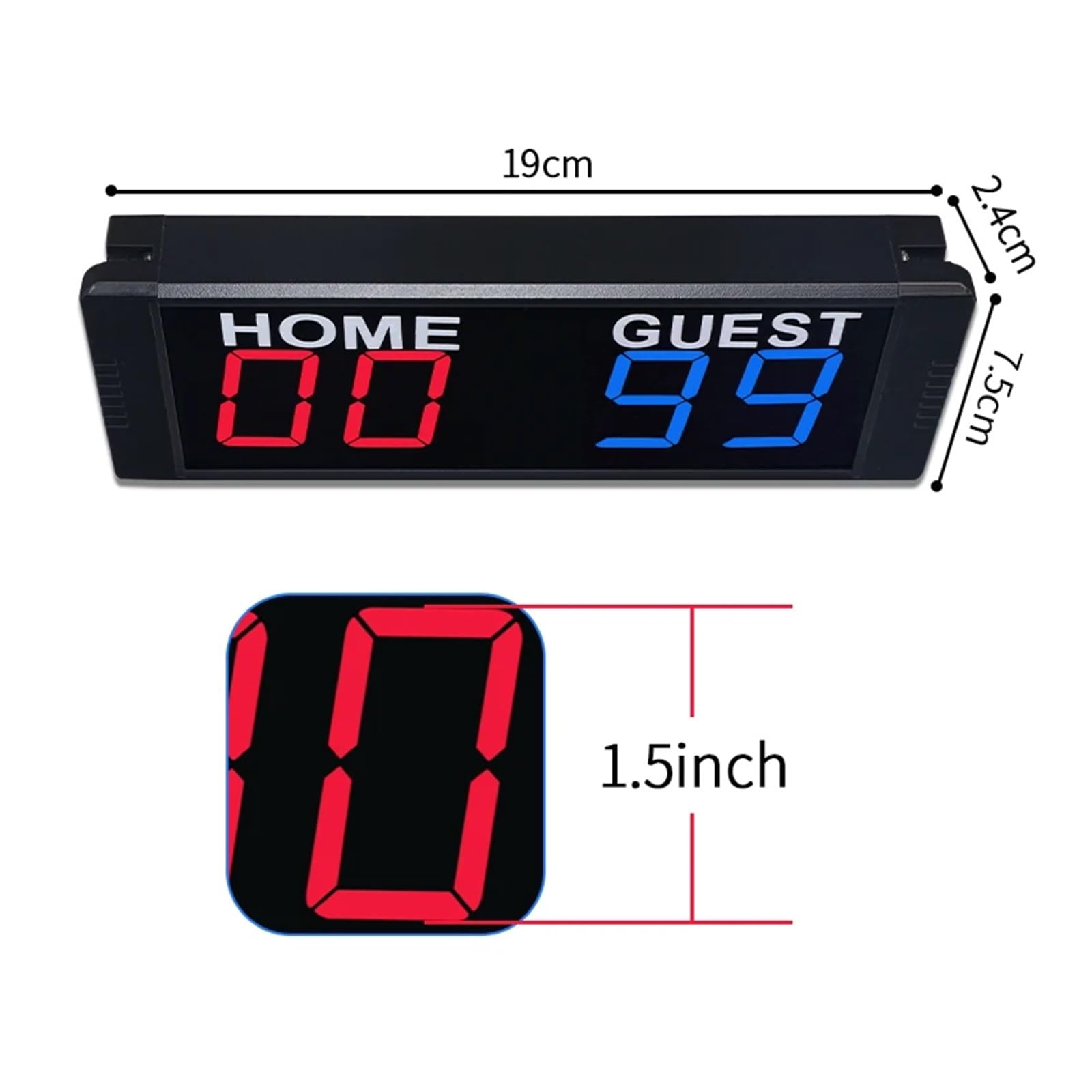 Mini tabellone segnapunti Digitale in Lega di Alluminio for Ping-Pong, all'aperto, Portatile, Blu, Rosso, Sport Squadra, 1,5"