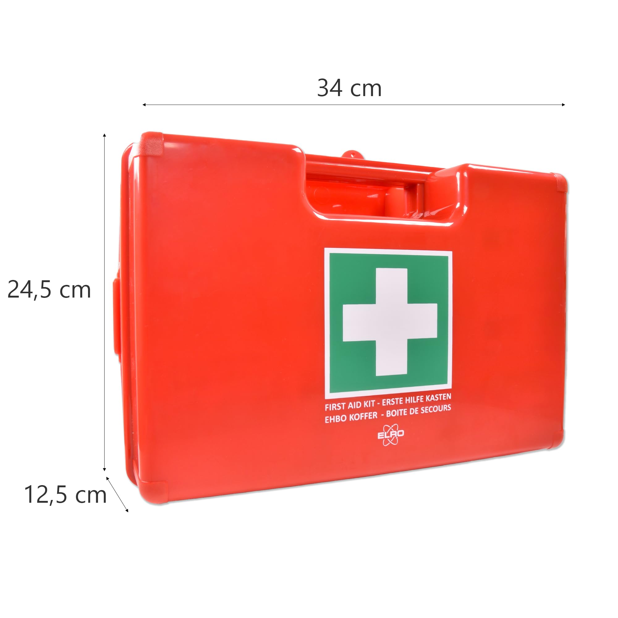 Elro EHBO5000 – Kit de Premiers Secours A Large – 165 pièces – Certifié EN13169 – Pour Bureaux, Associations et Maison – 50+ personnes – Avec Valise Rigide et Support Mural