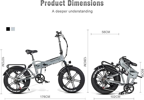Meilleur vélo électrique pliable: le modèle CA-XWLX09-IT-B de Samebike