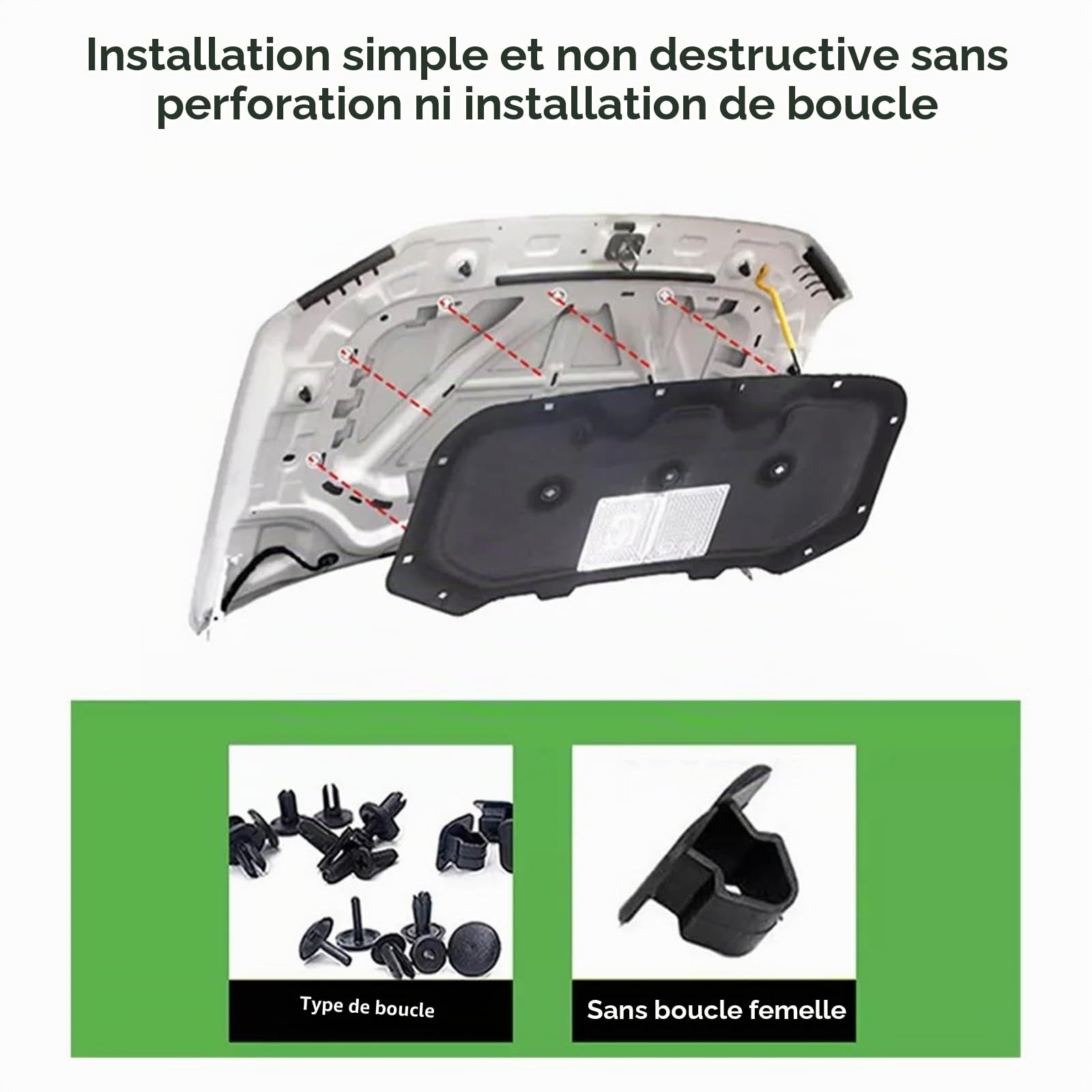 Insulation Cotton Coussin isolant pour capot voiture Pour Peugeot 3008 P84 2017 2018 2019 2020 doublure moteur coton, tapis chauffant insonorisant Insonorisé Heat Pad