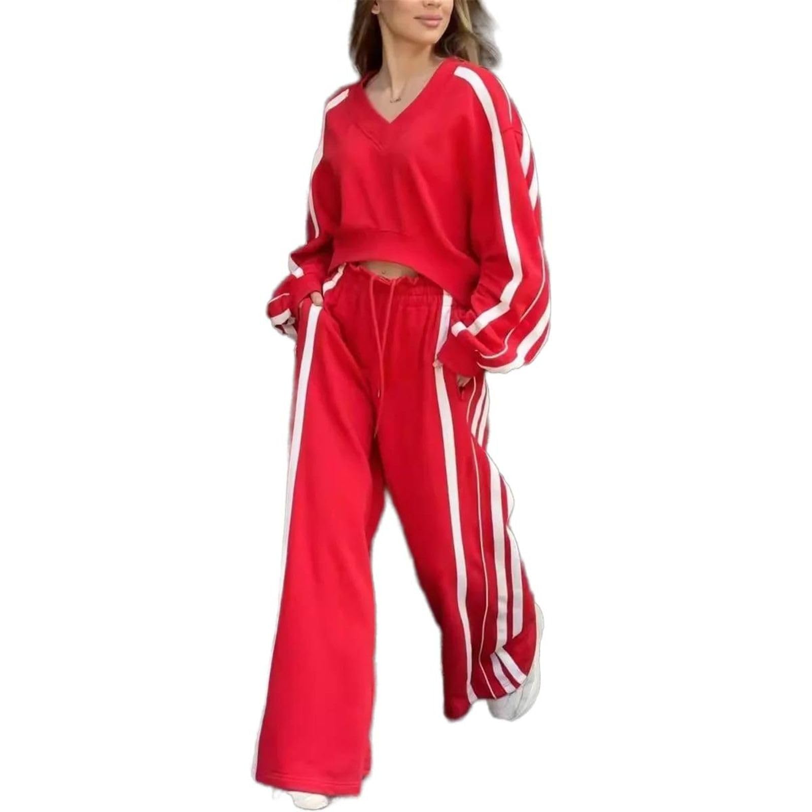 Ensemble 2 pièces sport pour femme, sweat et pantalon de survêtement décontracté